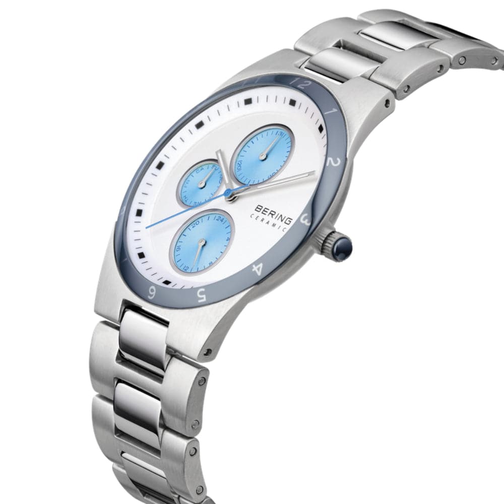 BERING 32339 707 Ceramic Collection Men's Watch - Stainless Steel Band, White Dial | Luxury Timepiece for Business, Casual & Formal Occasions