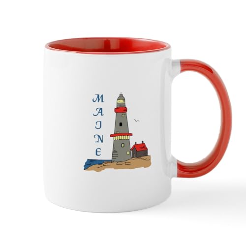 White/Red Inside - MAINE LIGHTHOUSE Mugs