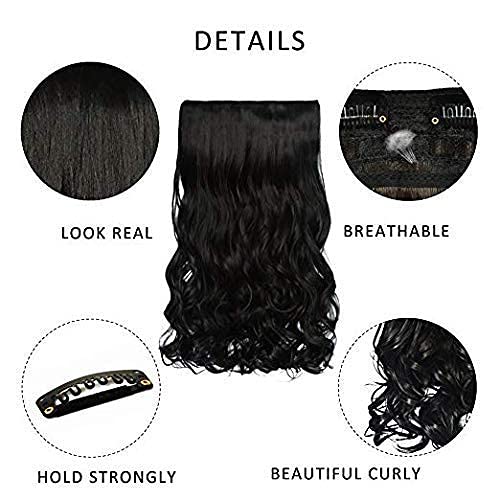 FLUSHIA 24 Inch Dark Brown Synthetic Hair Extensions with 5 Clips | Straight Synthetic Fiber Weft for Women & Girls | Perfect for Daily Wear, Parties & Cosplay (630 Brown)