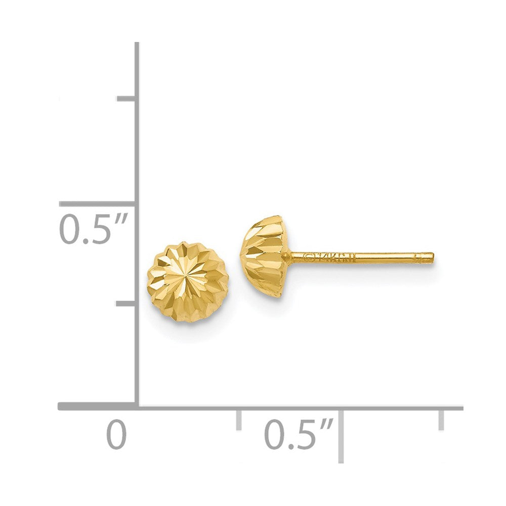 5mm Gold Diamond Cut Domed Post Earrings - YE1697 Model | Elegant & Timeless Jewelry for Parties, Weddings & Everyday Wear