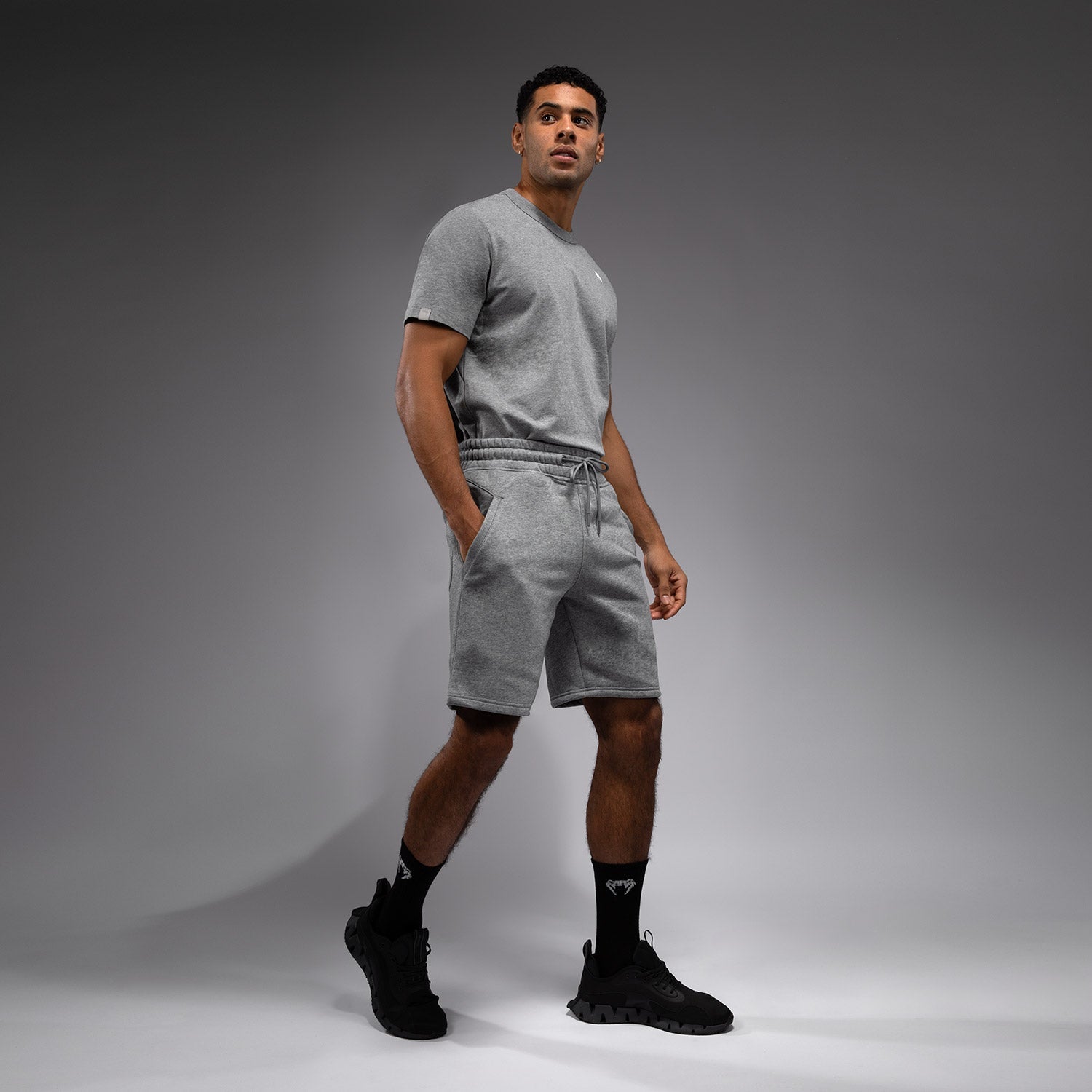 Venum Silent Power Cotton Shorts for Men - Breathable & Comfortable Training Shorts in Cloudy Grey - Perfect for MMA, Boxing & Gym Workouts