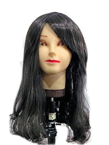 Heat Resistant 22 Inch Shoulder Length Curly Full Wig for Women - Natural Black Synthetic Hair - Perfect for Cosplay, Parties & Daily Styling