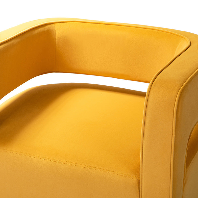 Agata Velvet Swivel Barrel Armchair - Modern Velvet Accent Chair with 360° Rotation for Living Room, Bedroom & Office