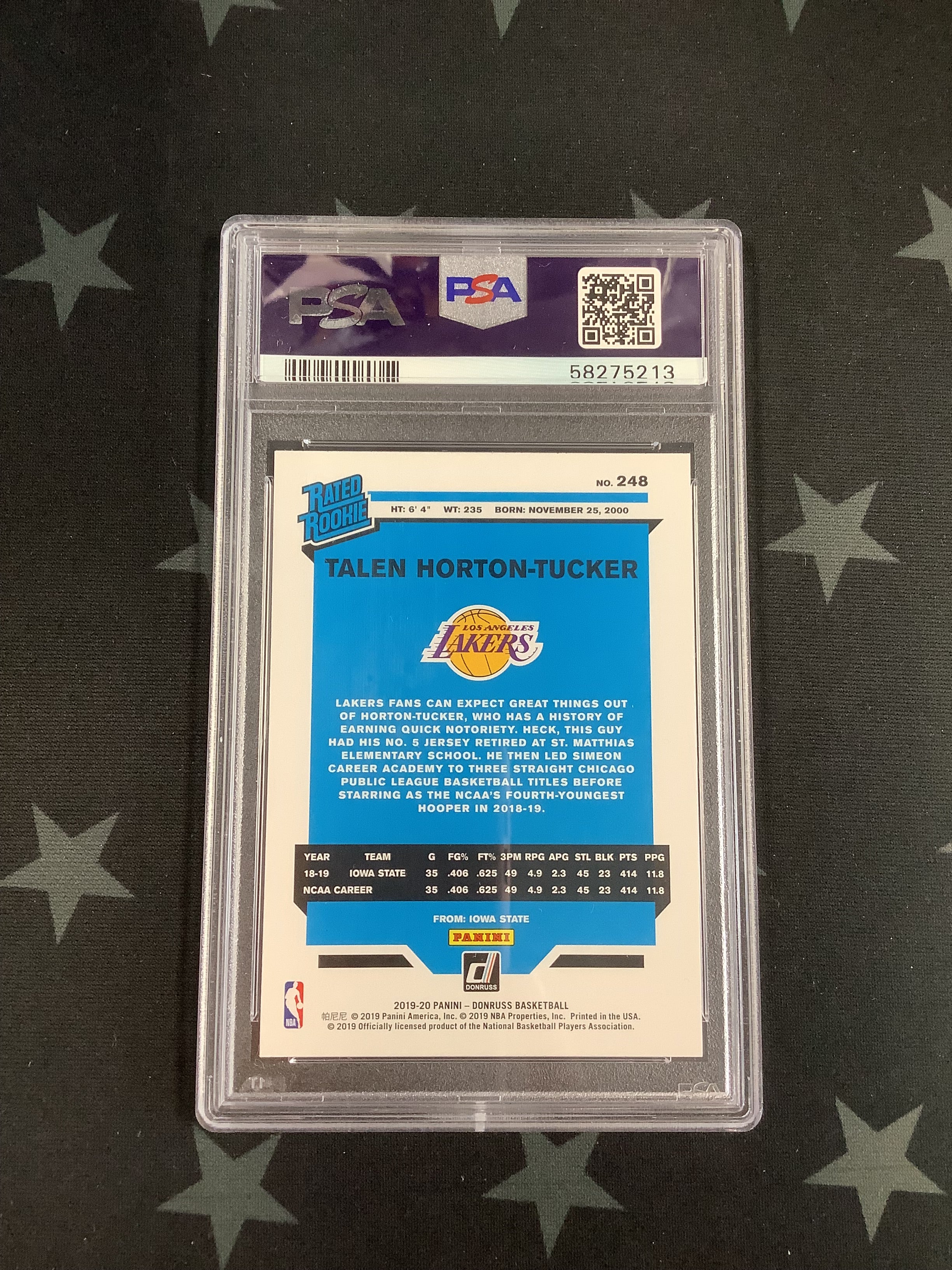2019 Panini Donruss Basketball Card #248 Talen Horton-Tucker PSA NM-MT 8 - Rare Collectible for NBA Fans & Sports Memorabilia Enthusiasts - Perfect for Display, Trading, and Investment