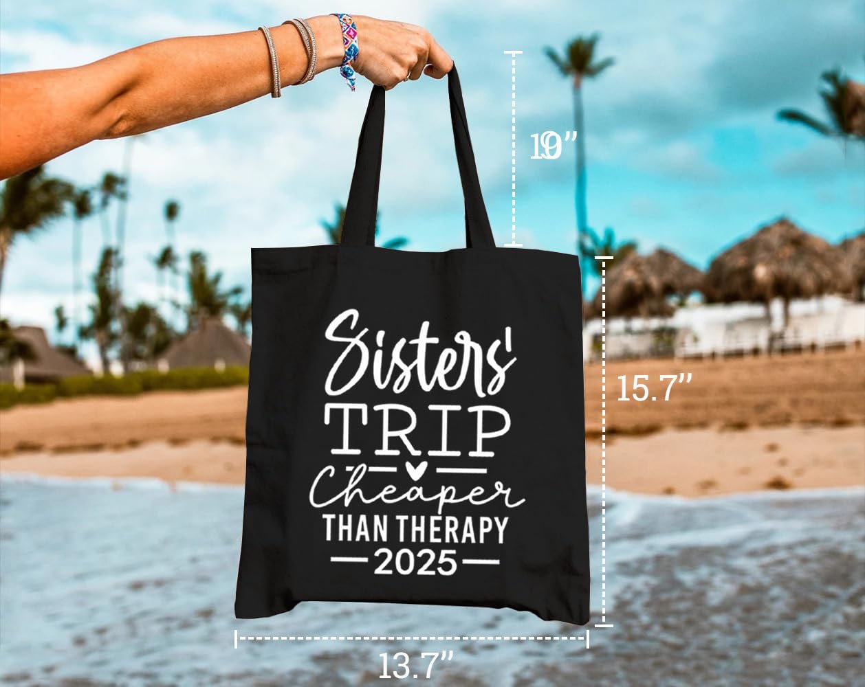 Stylish Canvas Tote Bag for Women - Eco-Friendly Reusable Grocery Shoulder Bag - Perfect for Shopping, Beach Trips & Sister Outings - Cheaper Than Therapy 2025 - Great for Daily Use, Work Commute & Weekend Getaways