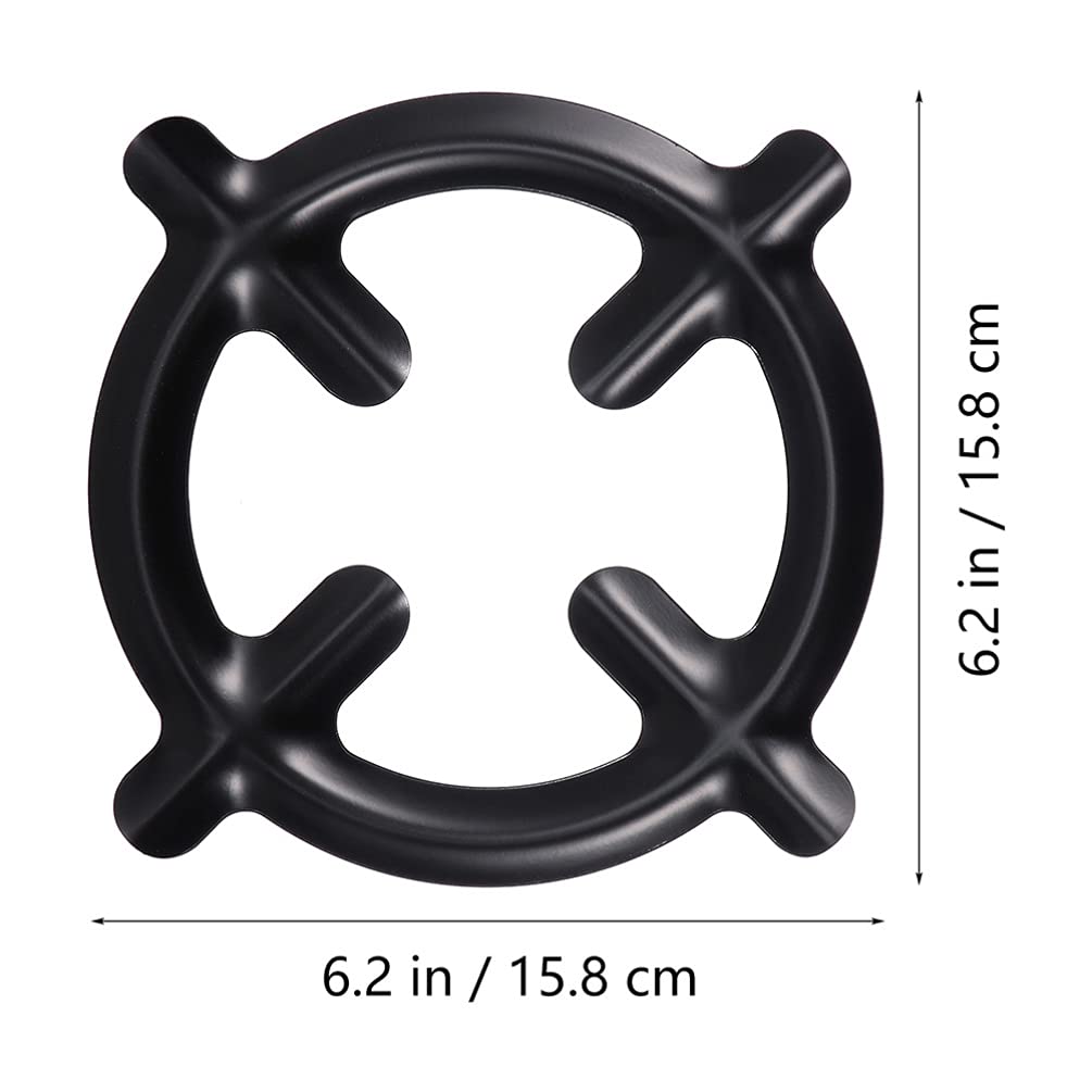 6.2-Inch Cast Iron Wok Support Ring - 2-Piece Universal Non-Slip Wok Rack & Gas Ring Reducer for Stove Top - Coffee Pot Holder & Stove Trivet for Electric/Gas Burners - Perfect for Asian Cooking & Kitchen Safety