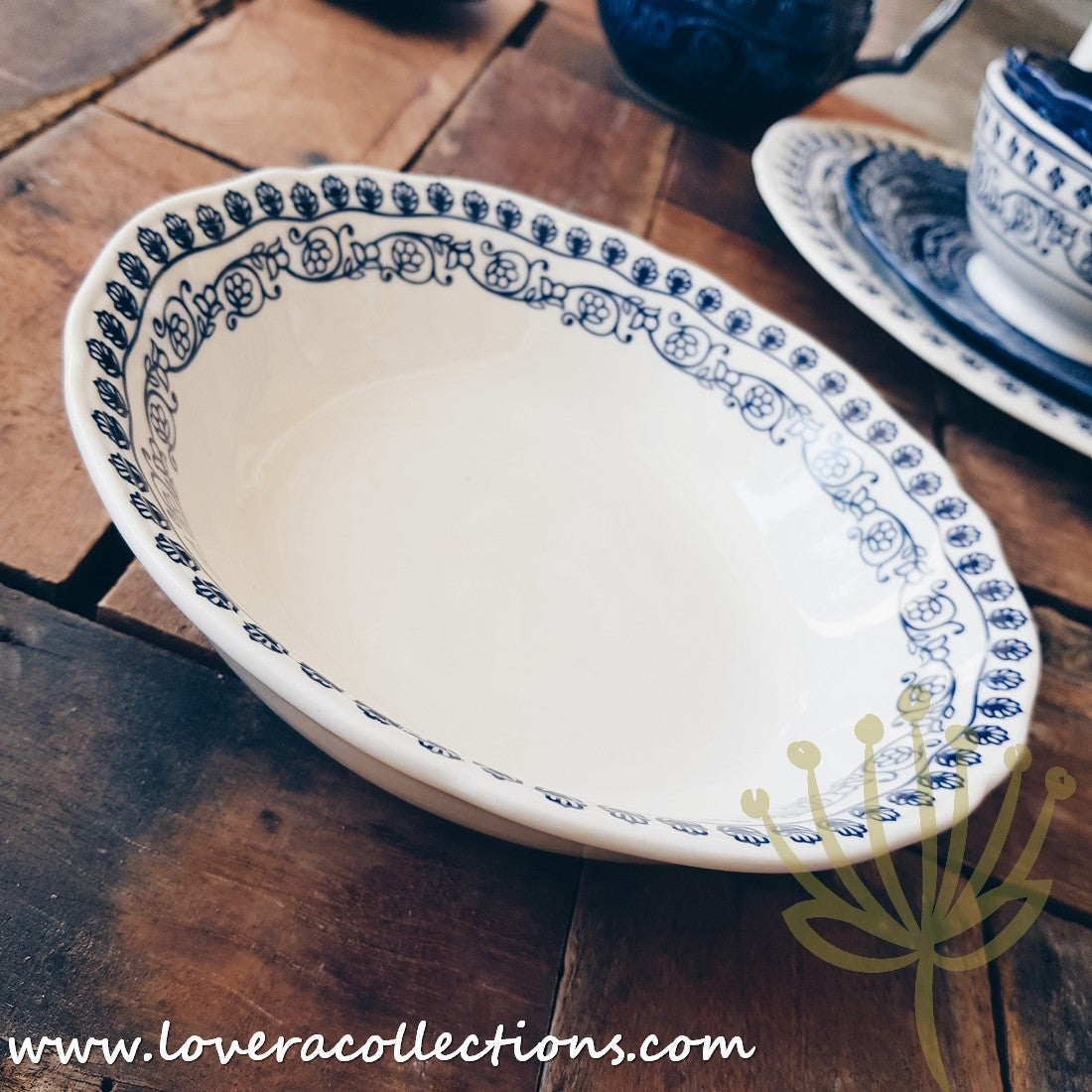 Adelaide Blue & White Dinnerware Set - Elegant Ceramic Plates, Bowls & Serving Dishes for Dining & Entertaining | Perfect for Dinner Parties, Family Meals & Special Occasions