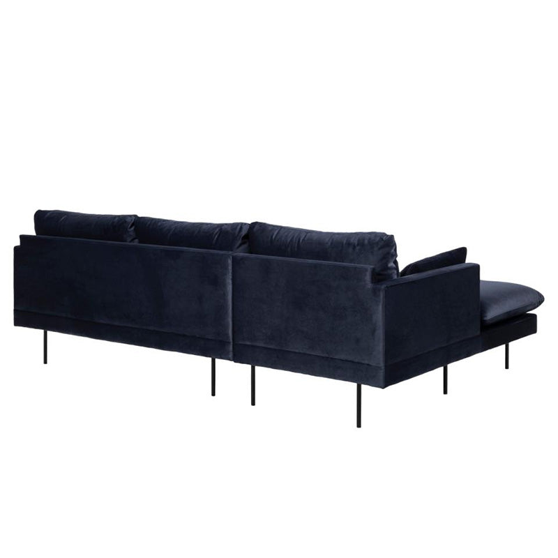 AKEMI 3-Seater Sofa with Left Chaise Lounge - Modern Blue Fabric Sectional Couch for Living Room, Family Room & Apartment Decor