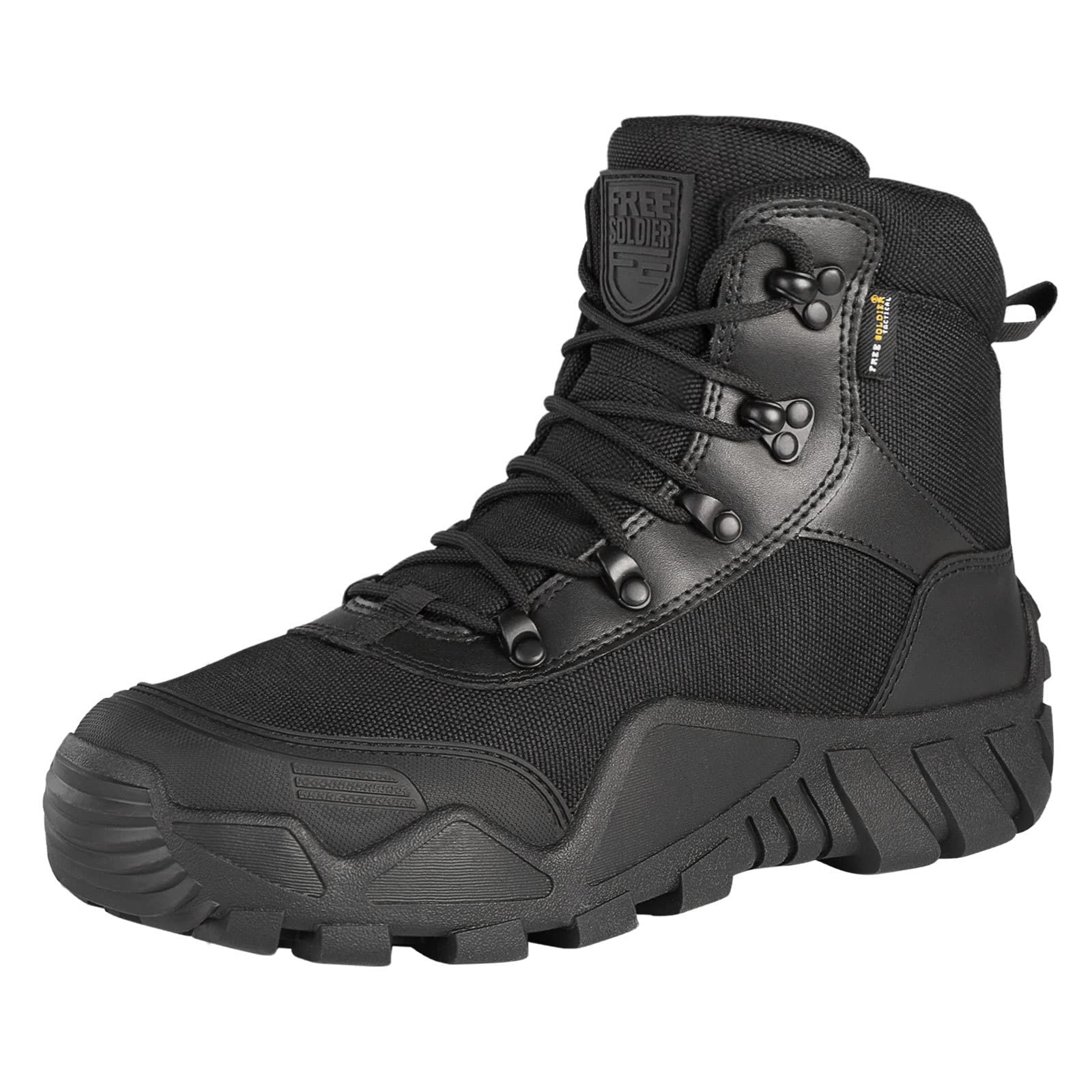 FREE SOLDIER Men's Waterproof Hiking Boots - Tactical Military Work Boots for Outdoor Activities, Lightweight & Durable - Perfect for Camping, Hunting, and Hiking Adventures