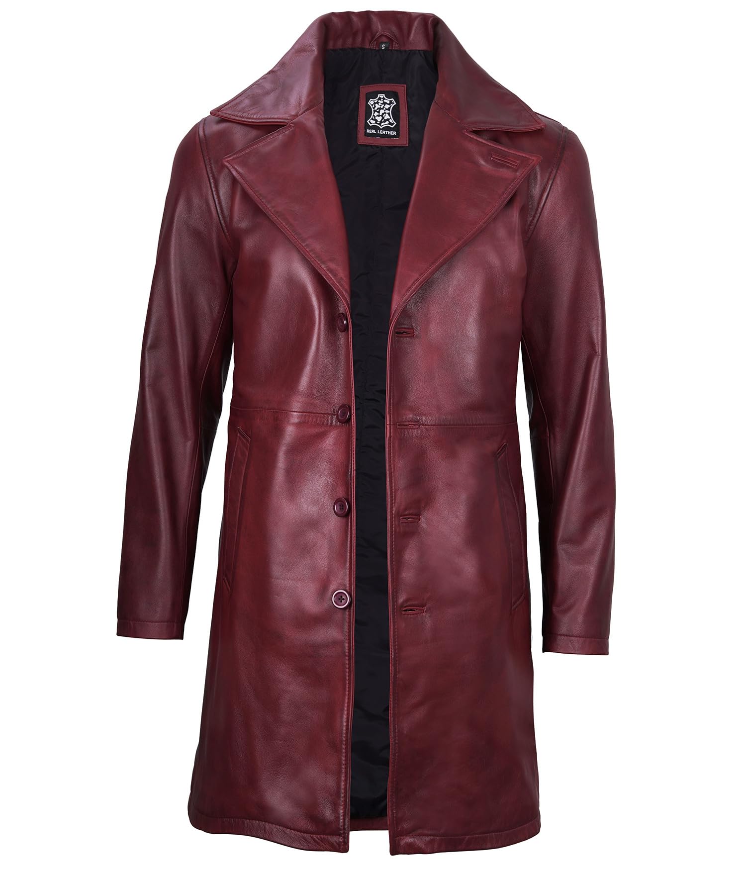 Premium Men's Leather Coat - Stylish Carcoat Design for Winter | Warm & Fashionable Long Leather Jacket for Men | Perfect for Outdoor Activities, Business Meetings & Date Nights