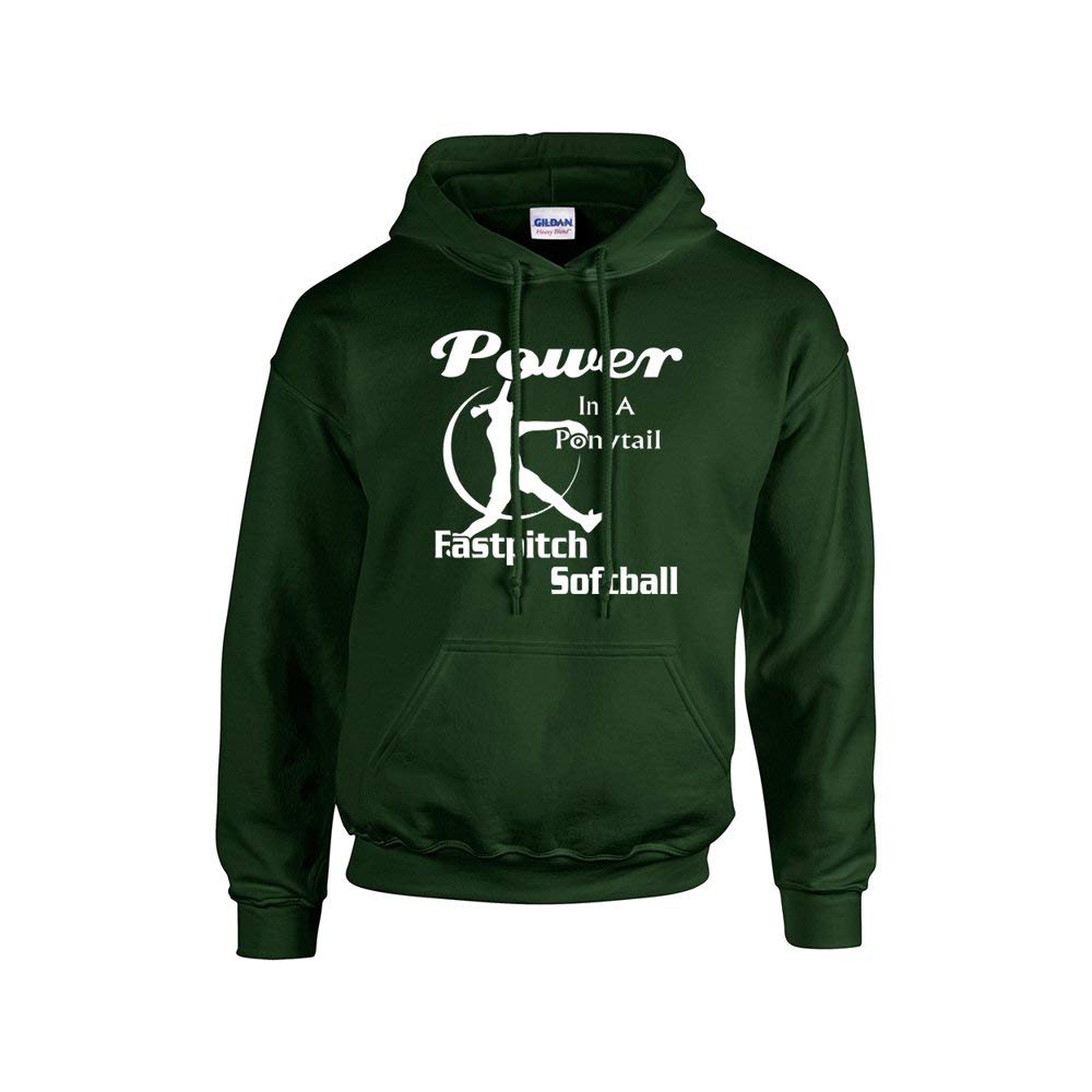 Power in A Ponytail Softball Hooded Sweatshirt - Cozy Warm Pullover for Women's Sports & Casual Wear