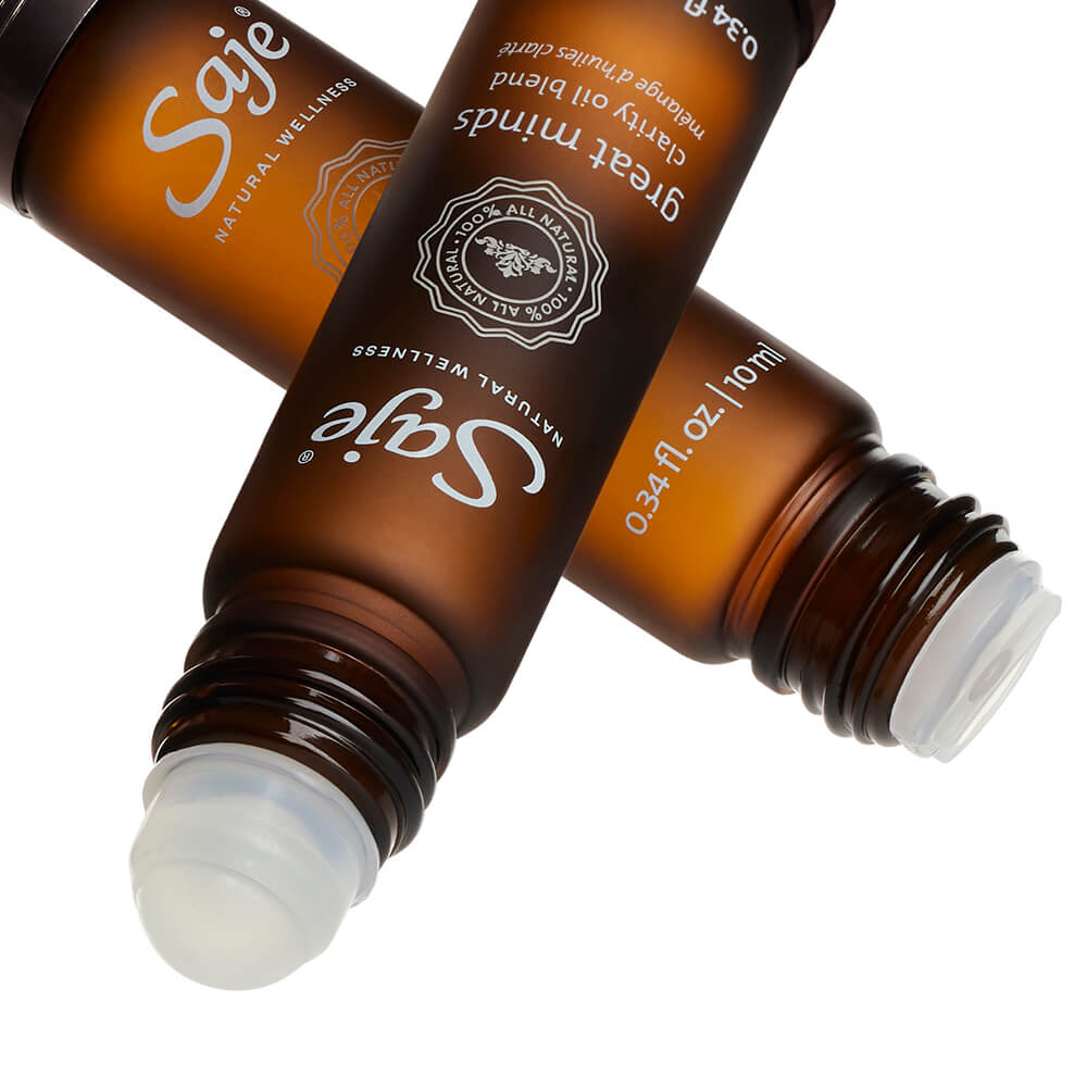 Great Minds Essential Oil Blend Roll-On for Focus & Clarity - Natural Aromatherapy for Study, Work & Meditation