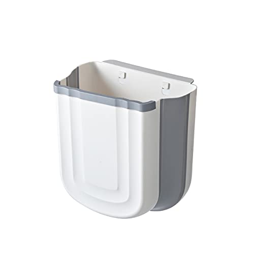 IFSIDIVOE Collapsible Hanging Trash Can - Space Saving Kitchen & Bathroom Waste Bin for Cabinet, Sink, Car - Durable Plastic Garbage Can (Gray) - Perfect for Small Spaces & On-the-Go Use