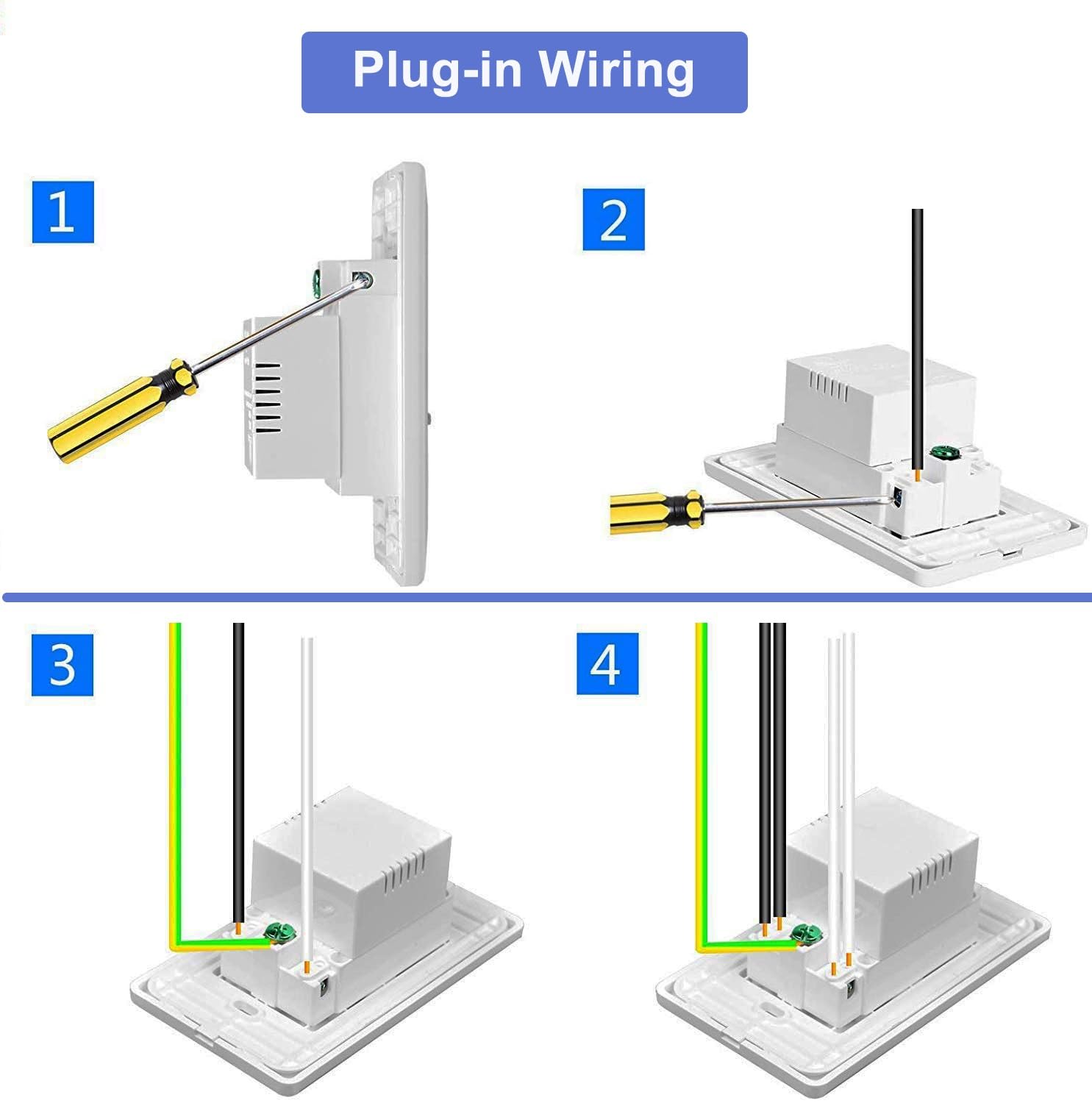 GREENCYCLE 10-Pack USB Outlet Receptacle - 4.2A Fast Charging, 15A Tamper-Resistant Duplex Wall Socket with Dual USB Ports & Screwless Wall Plates - Perfect for Home, Office & Hotel Charging Stations