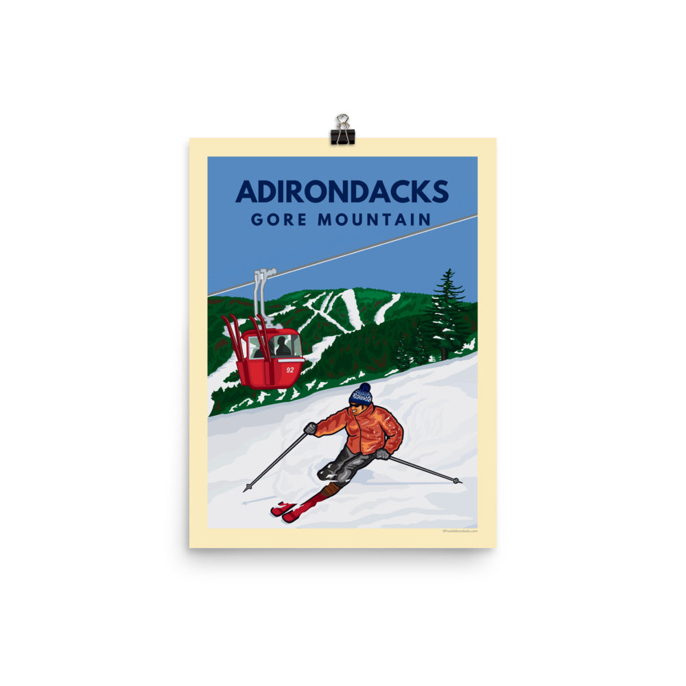 Fresh Tracks at Gore Mountain Poster - Premium Ski & Snowboard Wall Art for Home, Office & Cabin Decor