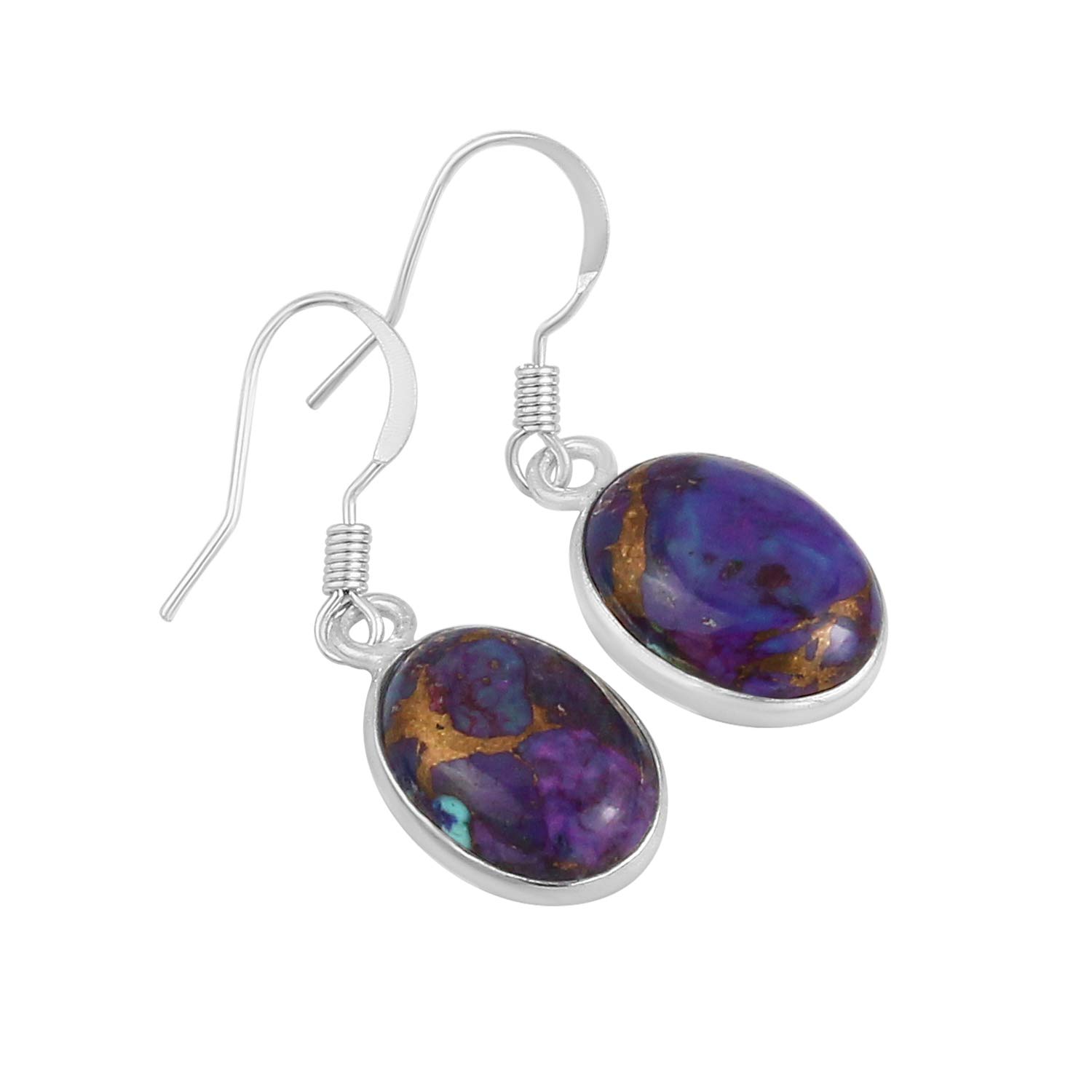 12.40 Carats Oval Natural Gemstone Earrings for Women, Handmade Bohemian Dangle Earrings - Perfect Gift for Mom, Wife, Valentine's Day, Anniversary | Elegant Jewelry for Parties, Weddings & Special Occasions
