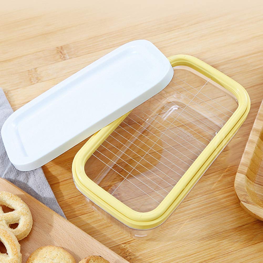 Bamboo Lid Butter Dish - Airtight Butter Keeper Container for Fresh Butter Storage | Rectangle Food Storage Box for Kitchen, Dining Table & Picnic Use