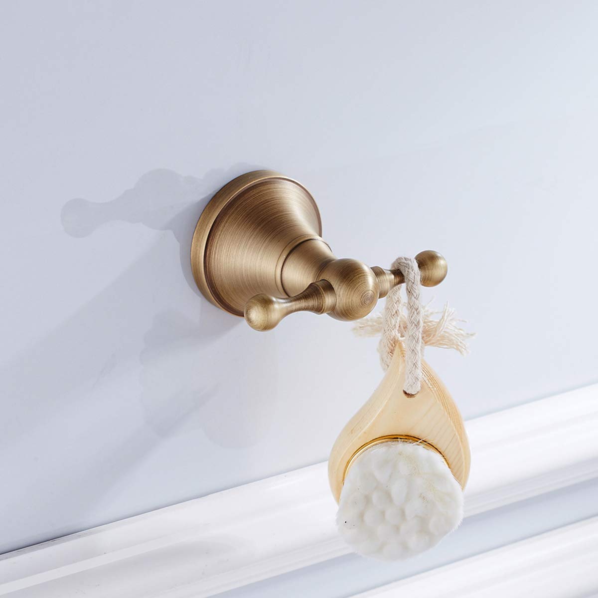 Flybath 3-Piece Bathroom Set - Toilet Paper Holder, Towel Ring & Hook in Antique Brass for Wall Mounting