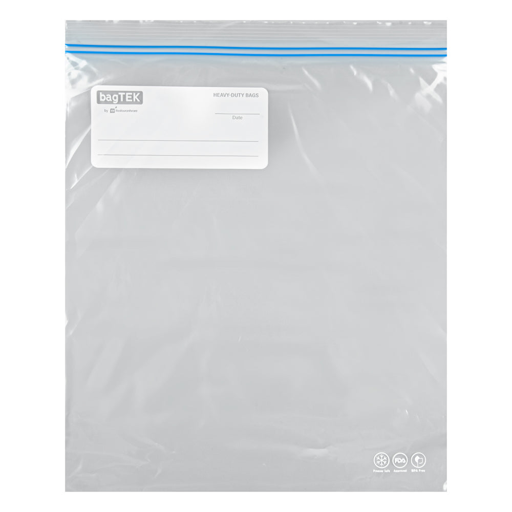 Bag Tek 2 Gallon Clear Plastic Freezer Bags – Double Zipper, Write-On Label, BPA-Free (15 x 13 Inches) – 1000 Count Box – Ideal for Food Storage, Meal Prep & Freezing