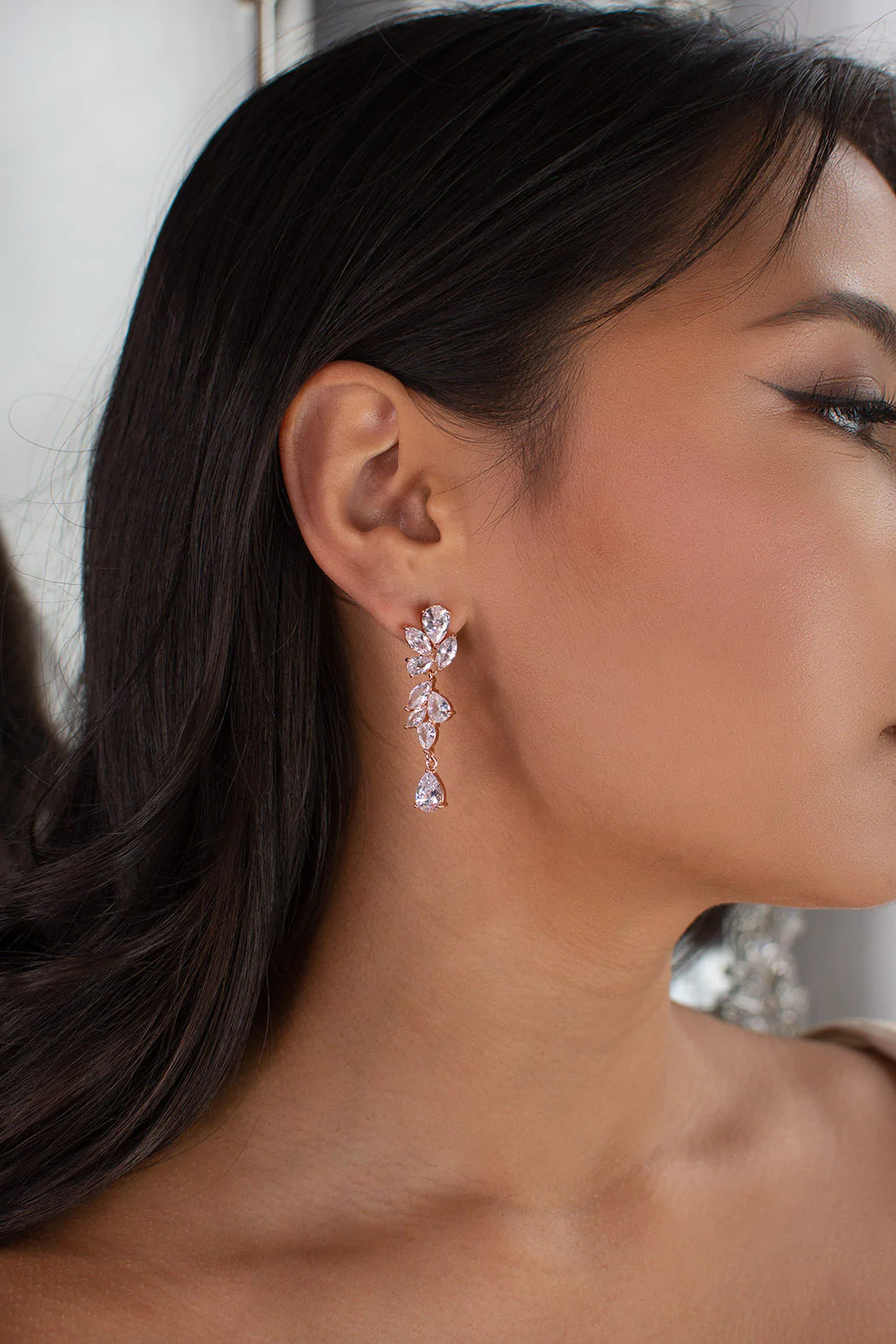 Clara Crystal Cluster Drop Bridal Earrings - Elegant Wedding Jewelry for Bride, Bridesmaids & Formal Events | Perfect for Weddings, Prom & Evening Occasions