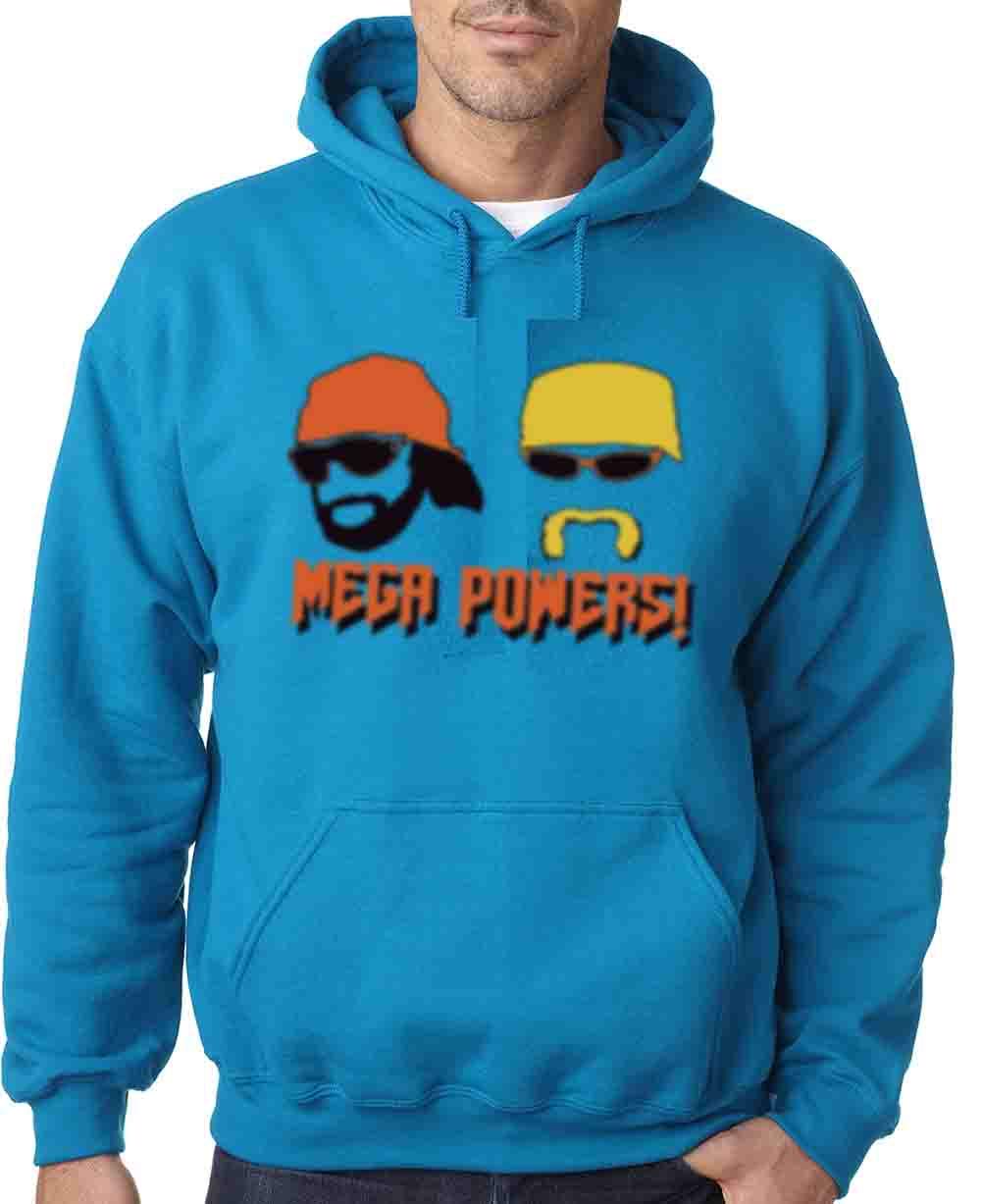 Blue Hogan Macho Man Mega Powers Hooded Sweatshirt | Vintage Wrestling Pullover | Unisex Casual Wear for Fans & Collectors | Perfect for Gym, Concerts & Wrestling Events