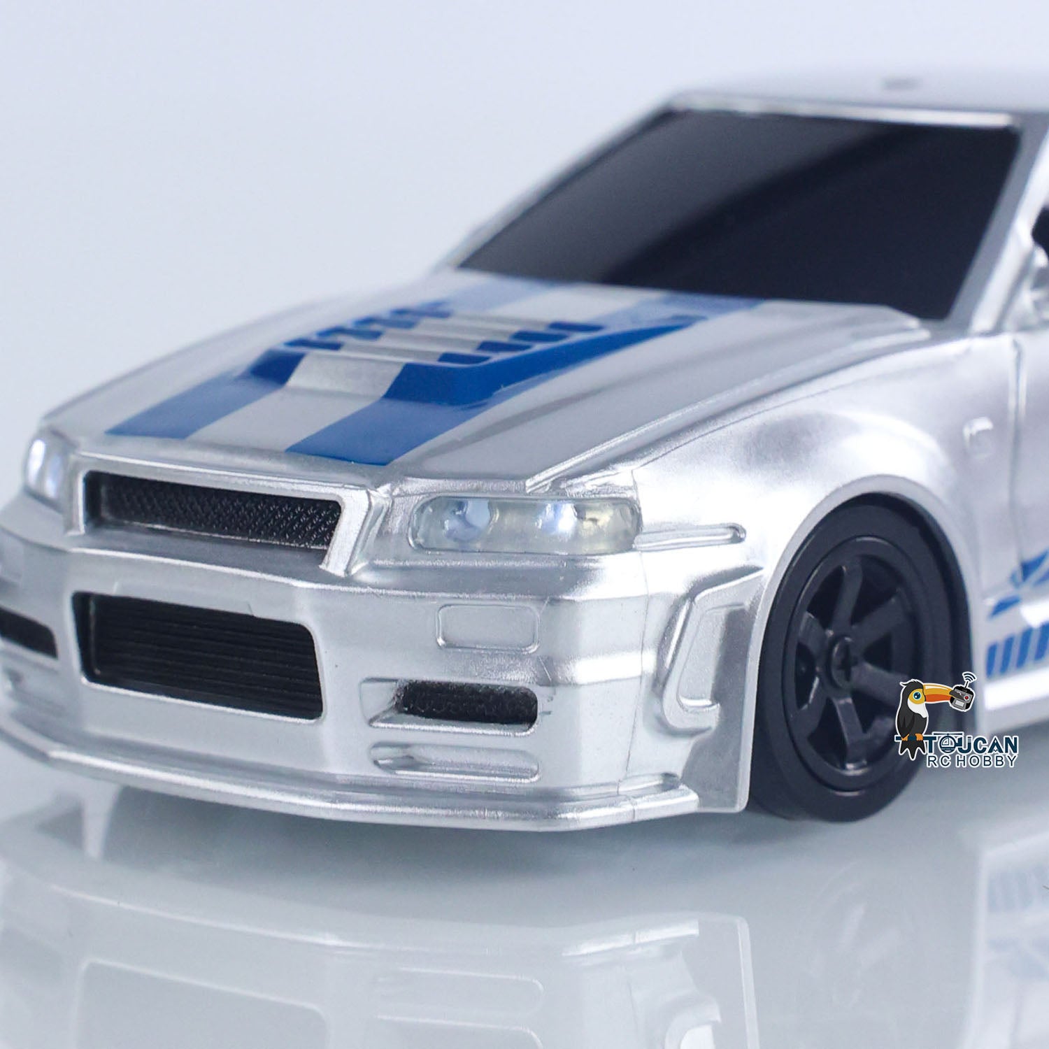 1/43 Scale R34 RC Racing Car - 4WD High Speed Drift Vehicle with 2.4G Radio Control - Ready-to-Run Mini RC Toy Car for Kids - Perfect for Indoor Racing, Drifting Practice & Birthday Gifts
