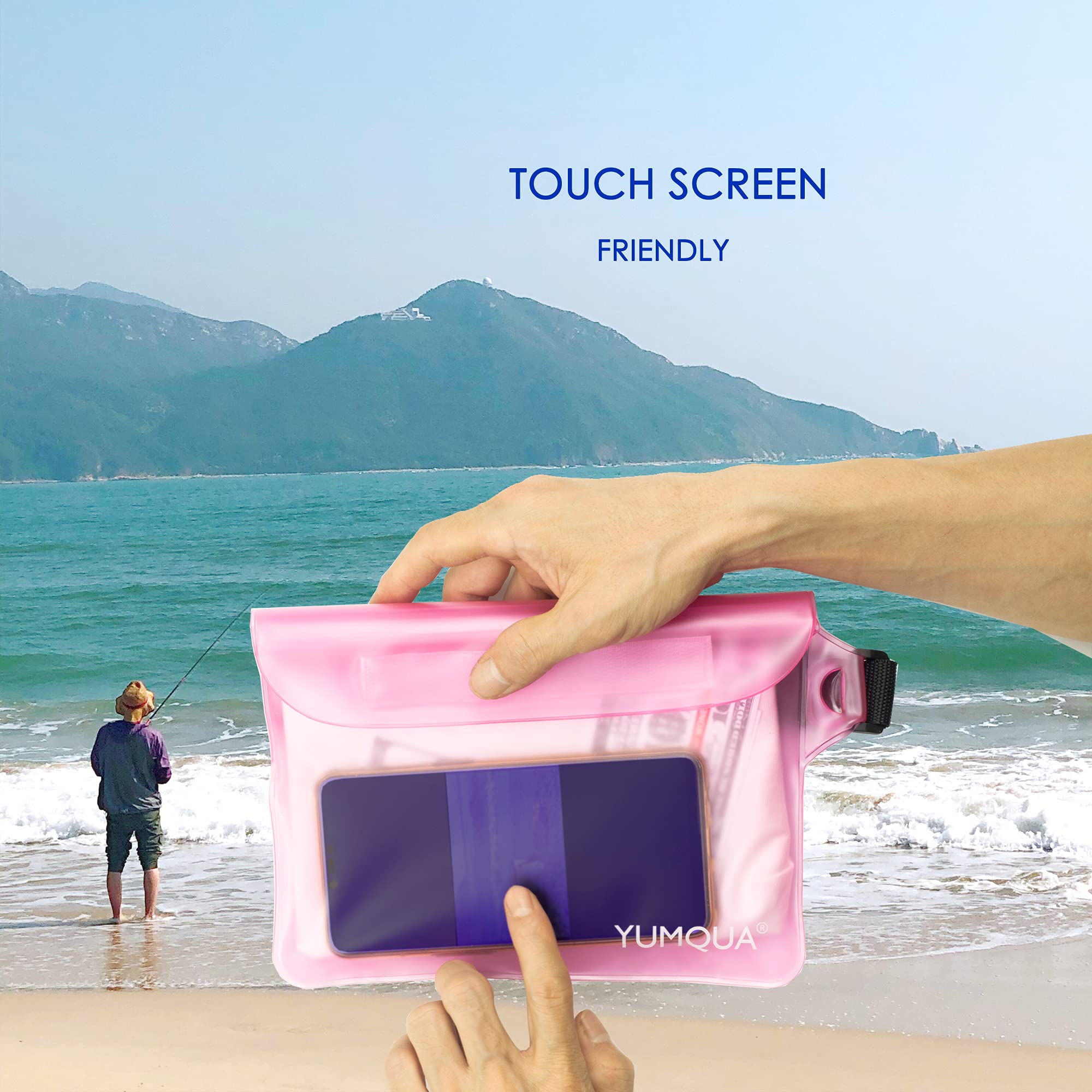 Waterproof Phone Pouch with Waist Strap (2 Pack) - Touch Screen Sensitive Dry Bag for iPhone & Samsung - Ideal for Swimming, Kayaking, Beach, Fishing & Water Sports - Keep Phone, Cash & Valuables Safe & Dry