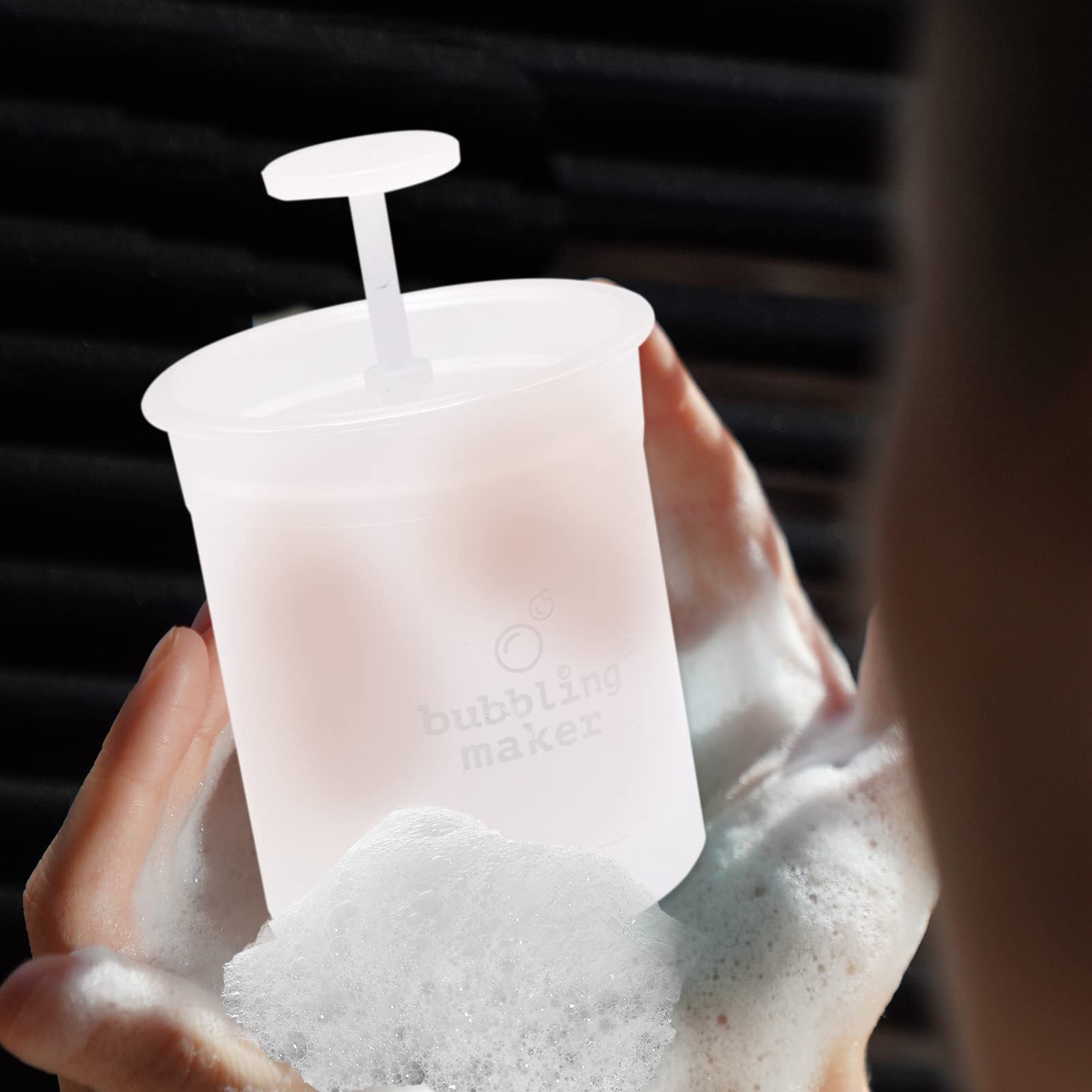 Portable Foam Maker for Shower, Bath & Facial Cleansing - Bubble Foamer Device Creates Rich Lather for Shampoo, Face Wash & Skin Care (White) | Perfect for Spa, Home & Travel Use
