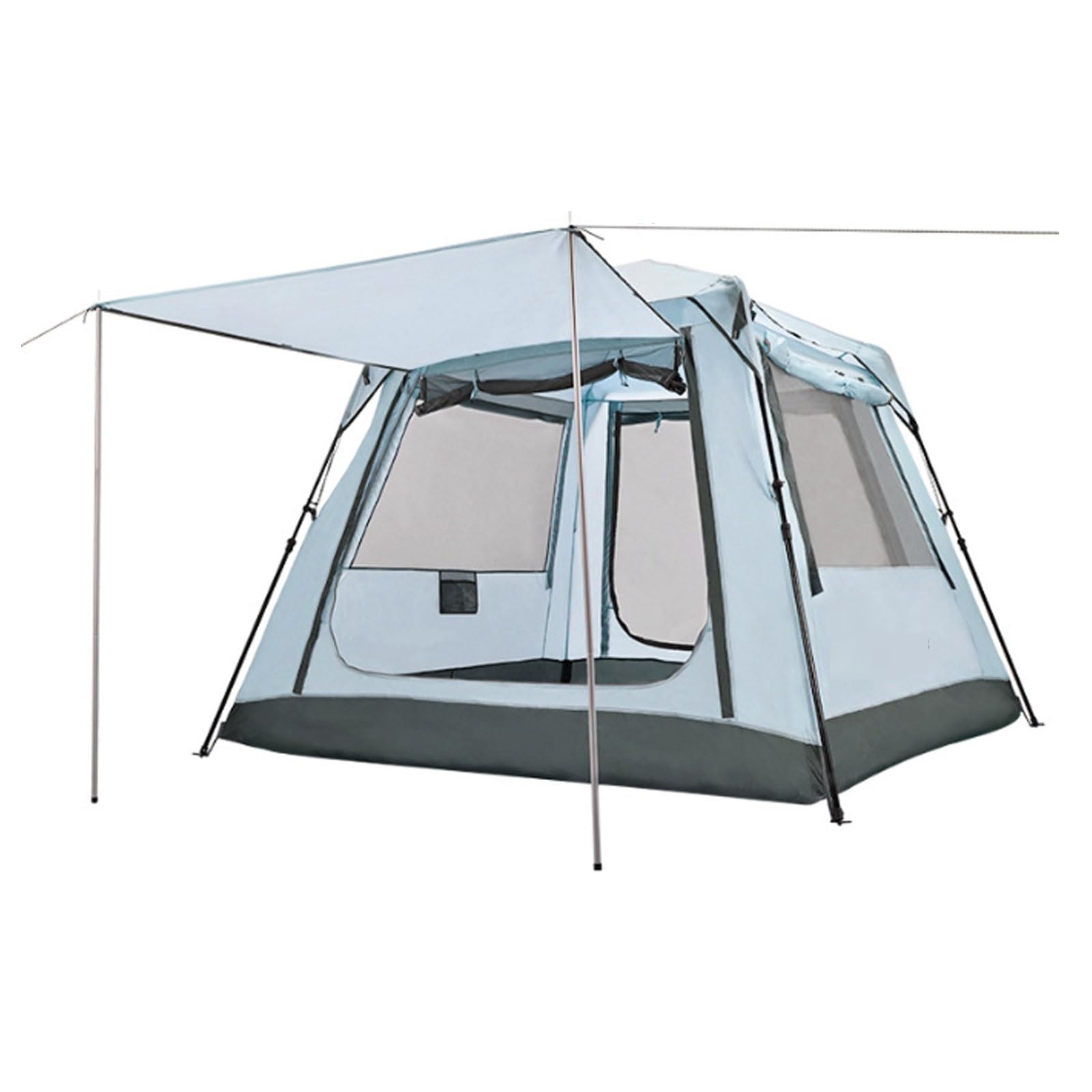 3-6 Person Lightweight Pop Up Camping Tent - 3 Season Waterproof Hexagonal Tunnel Tent for Backpacking, Festivals & Beach Holidays | Easy Setup & Portable for Outdoor Adventures