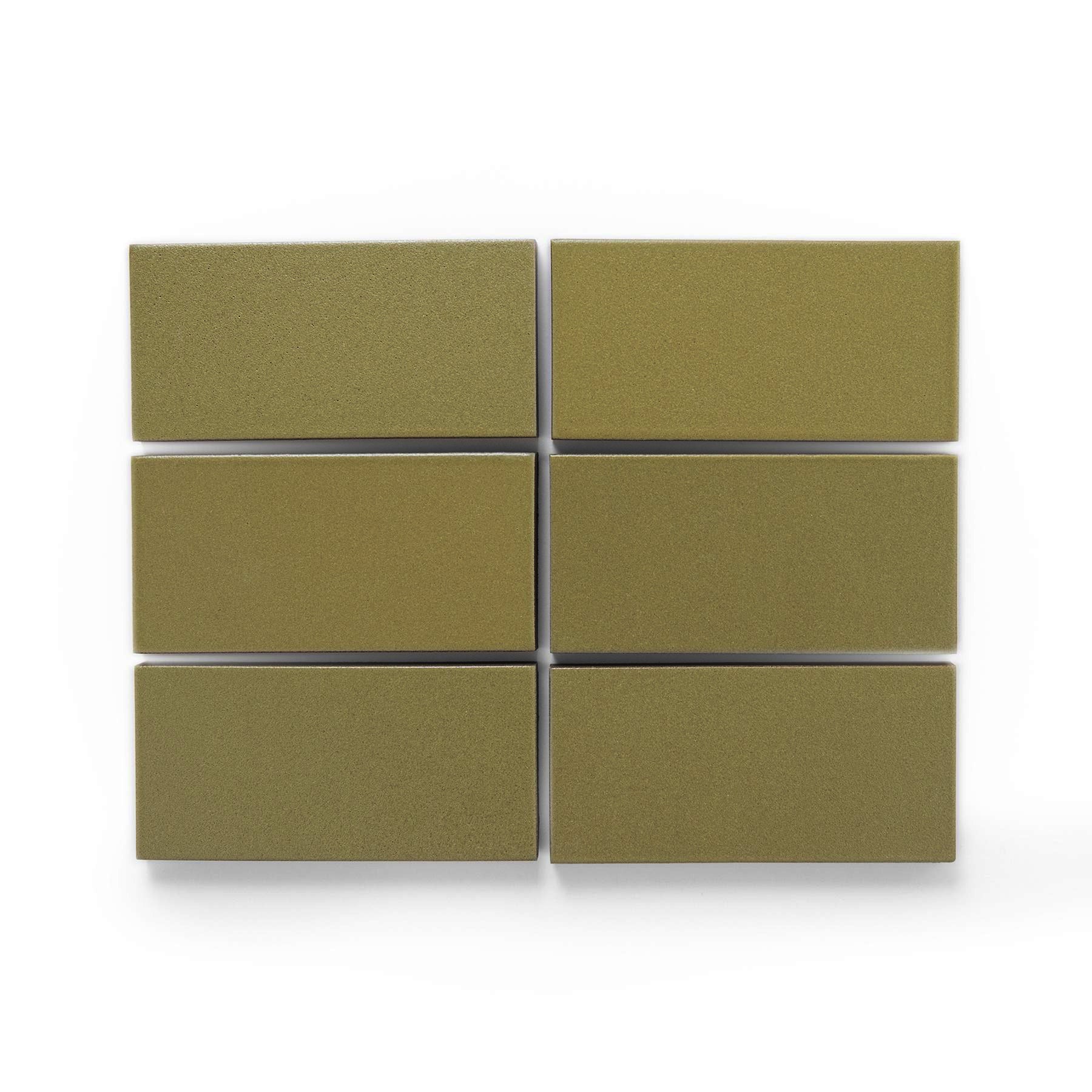 M12 2-Pack Olive Green Ceramic Tiles - Perfect for Kitchen Backsplash, Bathroom Walls & DIY Home Decor Projects