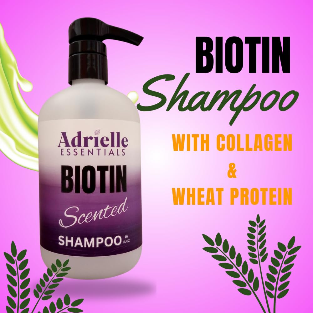 Adrielle Essentials Plumeria Blossom Scented Biotin Hair Shampoo and Conditioner Set - 1 Gallon Shampoo & 1 Gallon Conditioner for Thickening & Hair Growth - Salon Quality for Daily Use at Home & Professional Salons