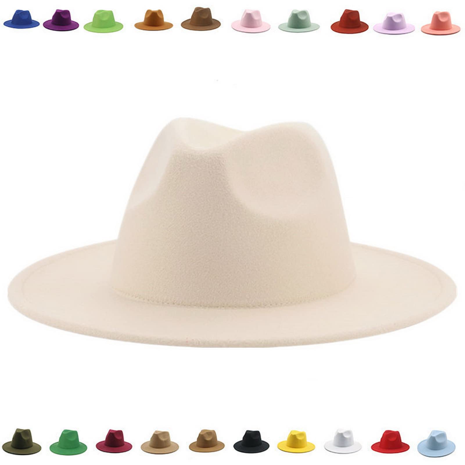Stylish Fedora Hat for Women - Winter Wool Felt Fashion Hat with Wide Brim - Elegant Ladies Dress Hat for Outdoor Events, Parties & Cold Weather Protection