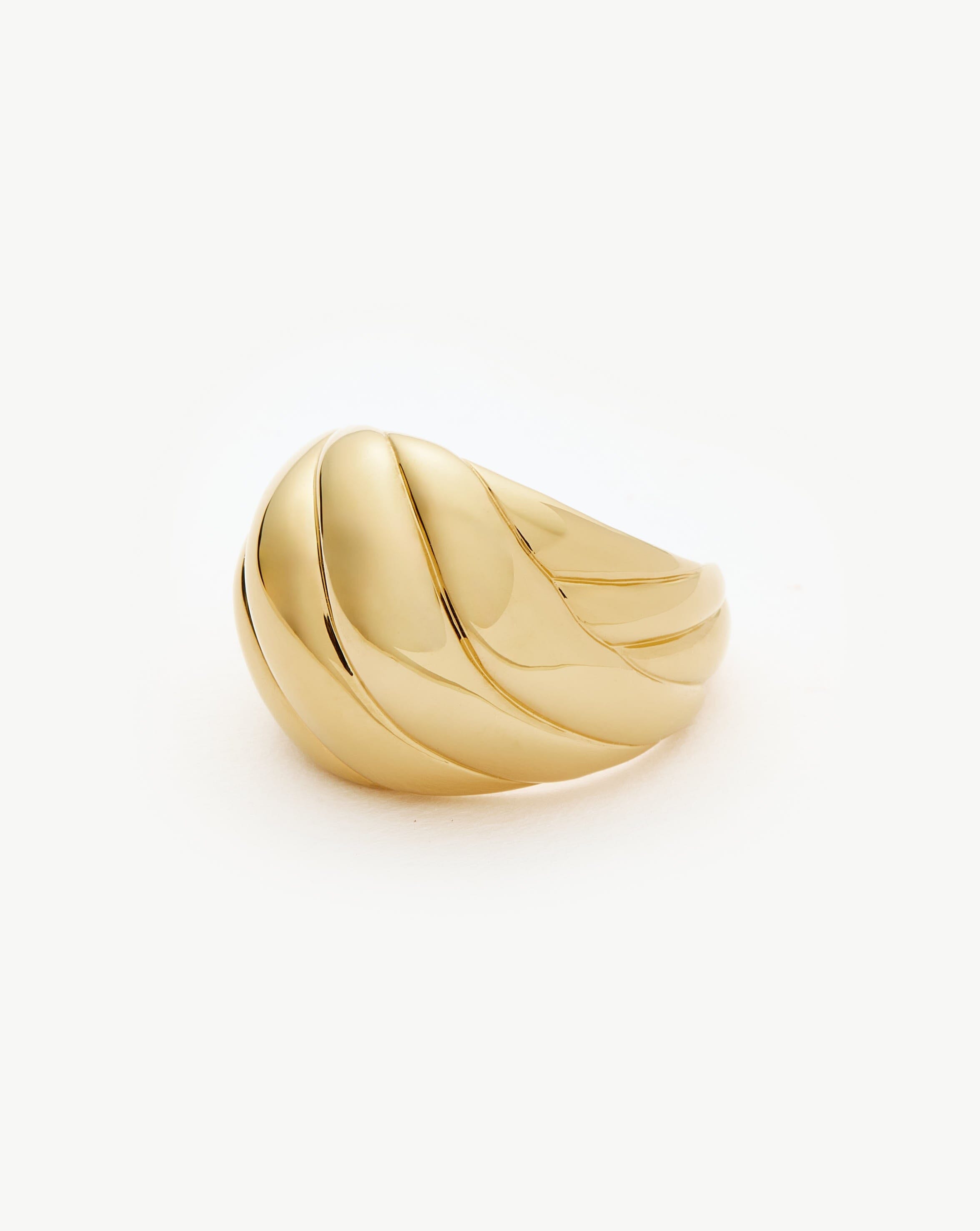 Rouje Kat Chunky Dome Open Ring - 18k Gold Plated Statement Jewelry for Women | Perfect for Parties, Date Nights & Everyday Wear
