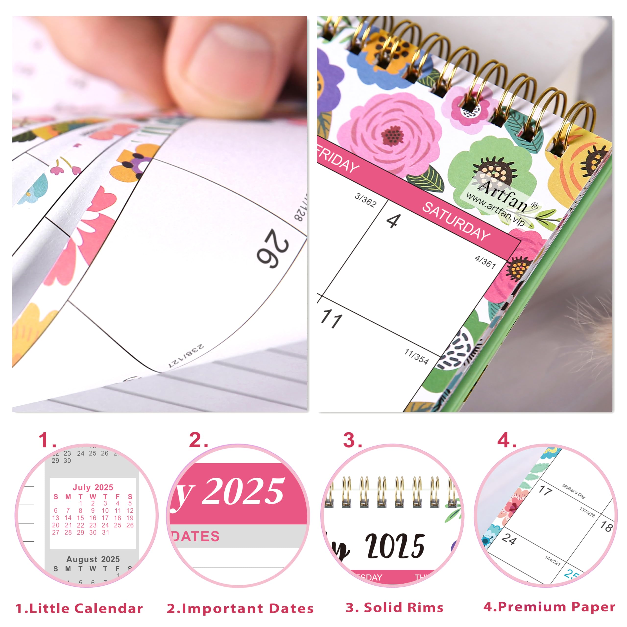 2025-2026 Standing Flip Desk Calendar | 18-Month Planner (July 2025 - December 2026) | 9.8