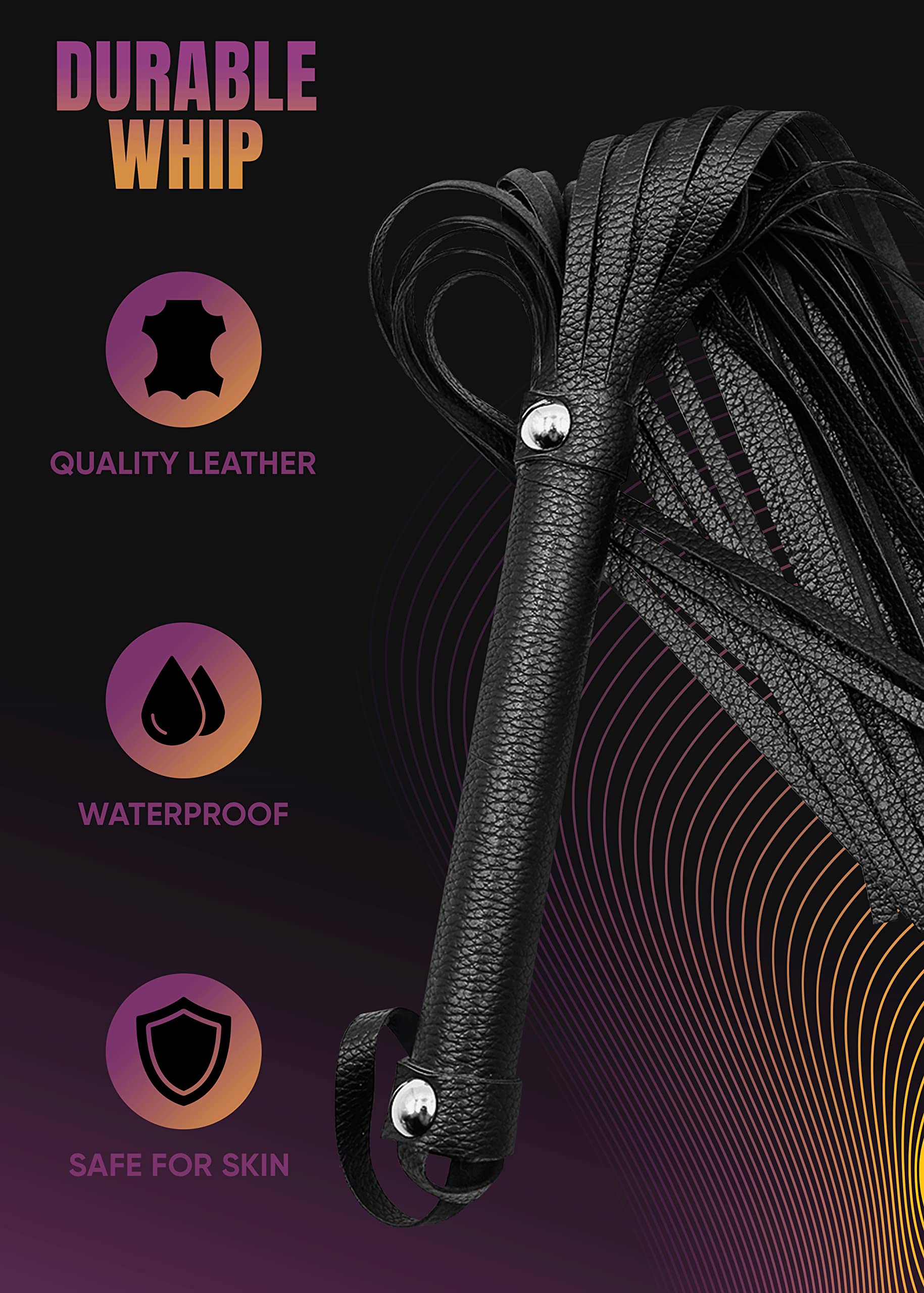 BDSM Flogger for Spanking - Premium Adult Whip for Couples Play, Sensual Bondage & Bedroom Restraint - Perfect for Roleplay, BDSM Scenes & Intimate Exploration