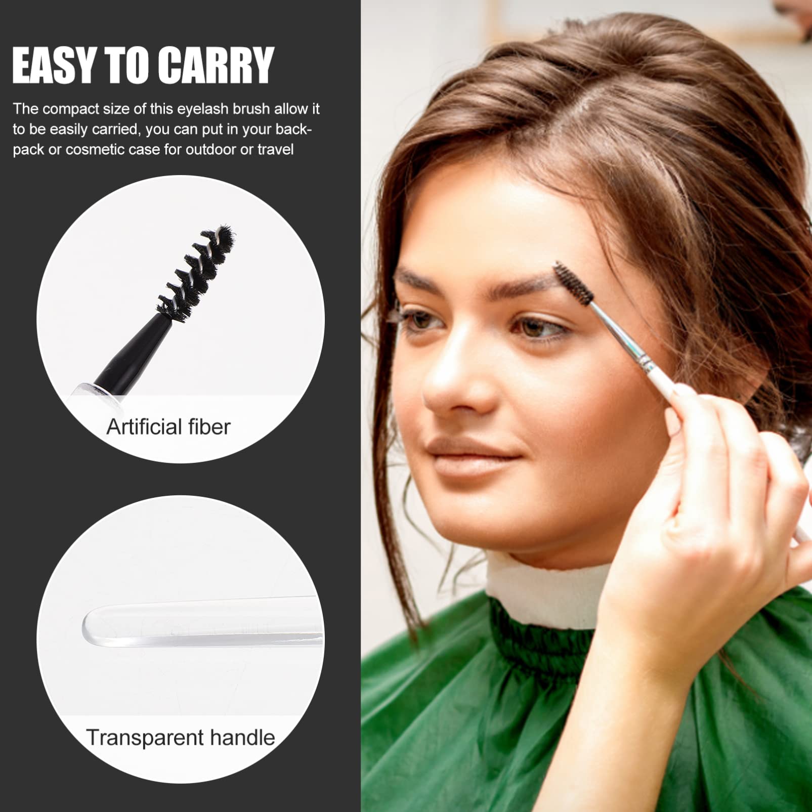 Beavorty 6-Piece Eyebrow Grooming Kit - Multifunctional Eyebrow Brush, Mascara Wands & Travel-Friendly Cosmetic Tools with Caps for Perfect Eyebrows & Lashes | Ideal for Travel, Lash Extensions & Everyday Makeup Routine