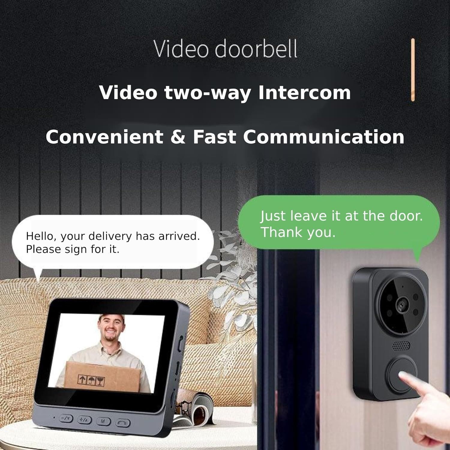 New Wireless Video Doorbell Camera with Monitor - 2-Way Audio, HD Night Vision, Outdoor Security Intercom System for Home Surveillance | Perfect for Front Door Monitoring & Package Delivery Alerts