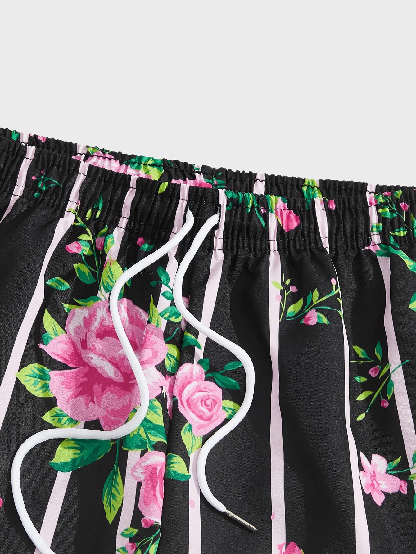 OYOANGLE Men's Floral Print Athletic Shorts with Drawstring - Lightweight Running & Gym Workout Shorts for Men - Perfect for Jogging, Basketball, and Summer Outdoor Activities