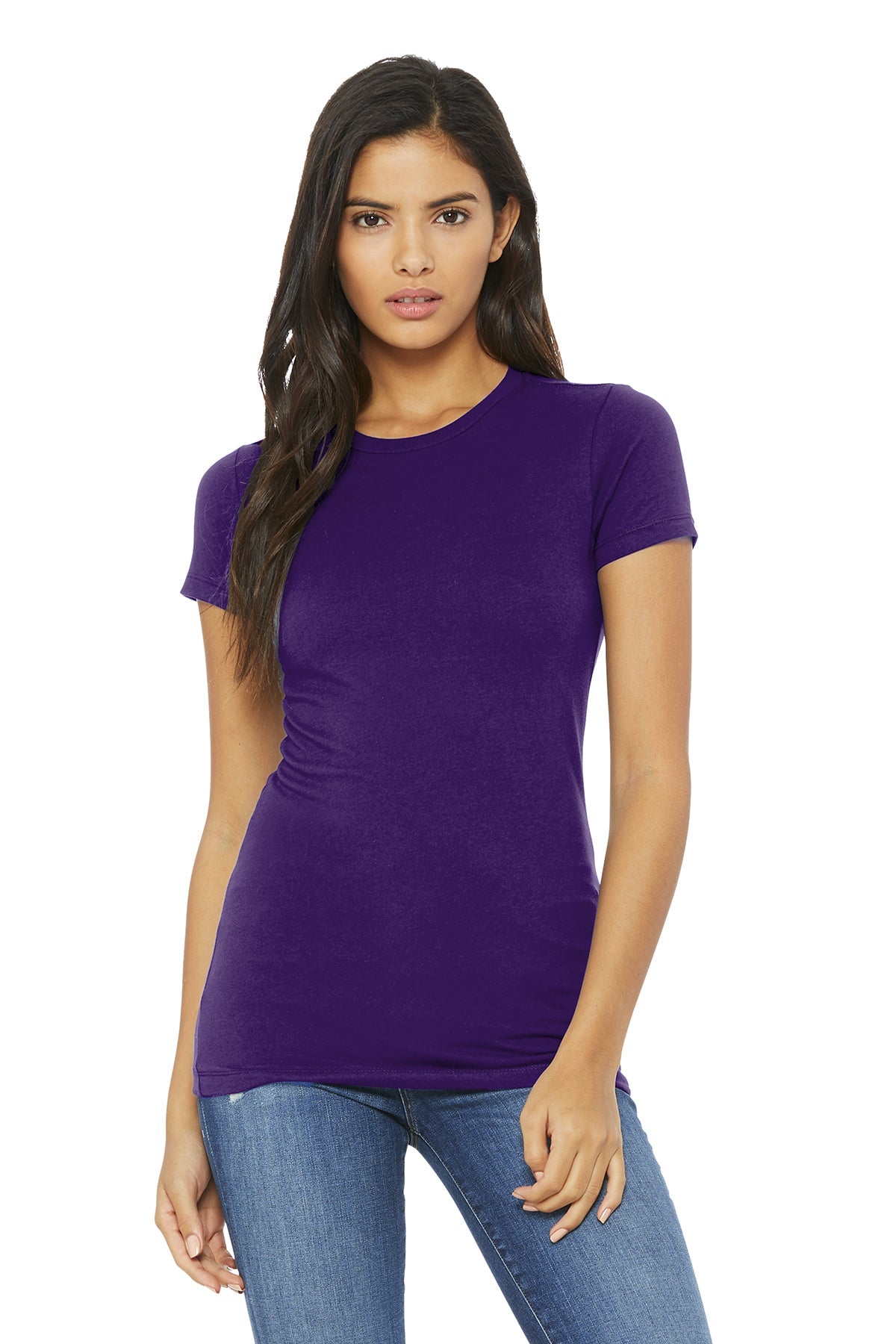 Bella Canvas Women's The Favorite T-Shirt - Soft Cotton Crewneck Tee in Team Purple | Casual Wear, Layering & Everyday Outfits