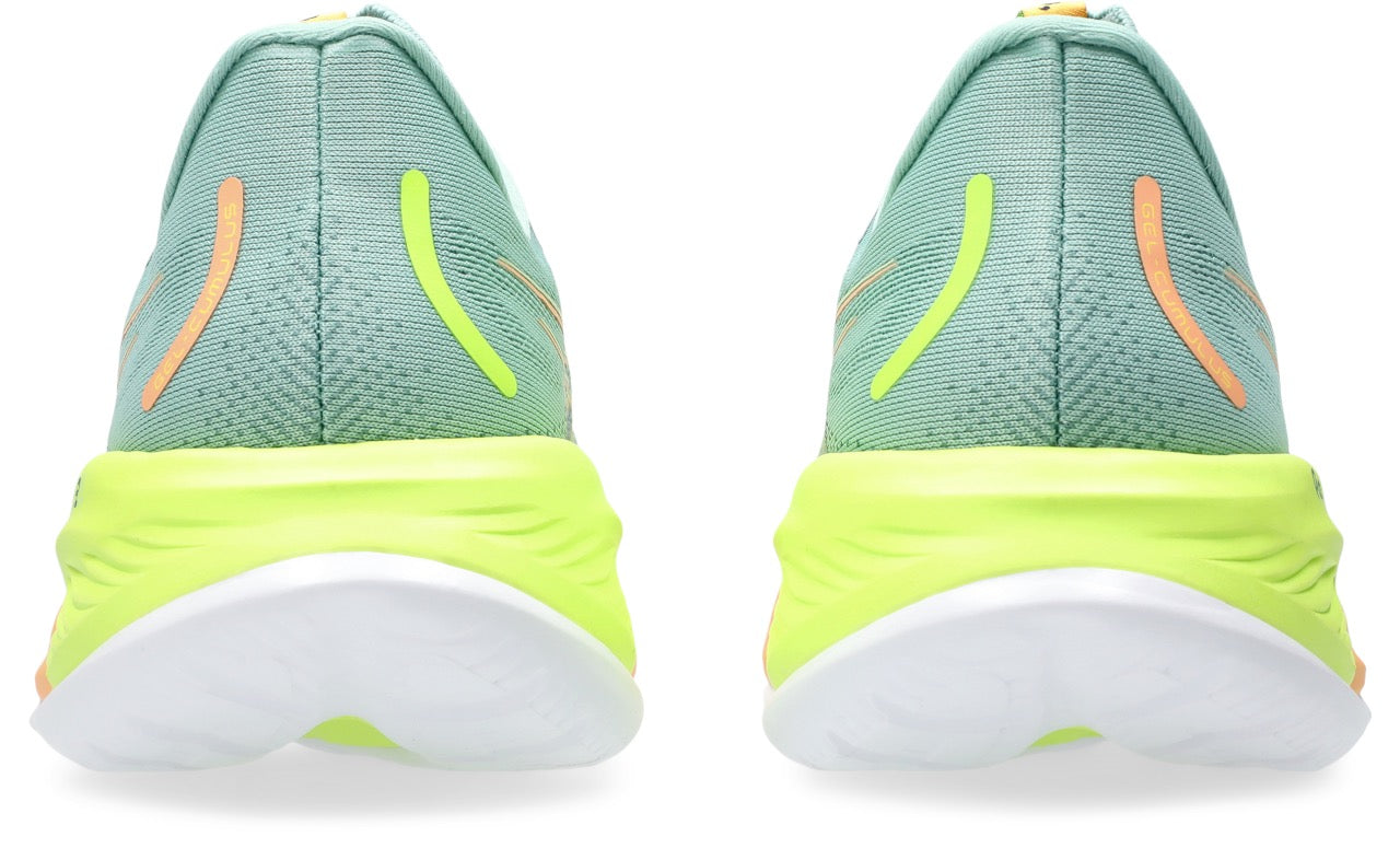 ASICS Women's Cumulus 26 Running Shoes - Lightweight Cushioning in Celadon/Safety Yellow | Perfect for Road Running, Jogging & Gym Workouts