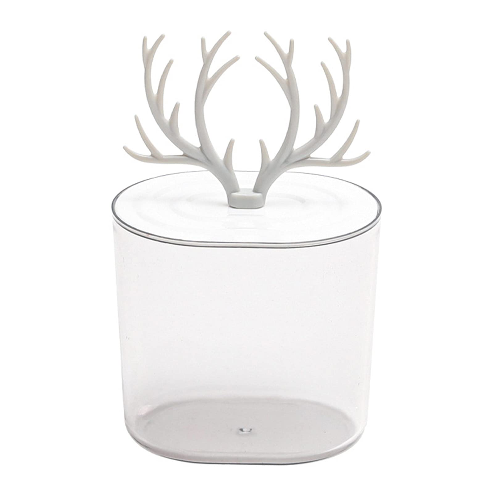 Antler-Shaped Plastic Storage Box - Multi-Function Organizer for Cotton Pads, Lipsticks & Home Essentials | Compact & Durable Grey Container for Bathroom, Vanity & Travel Organization