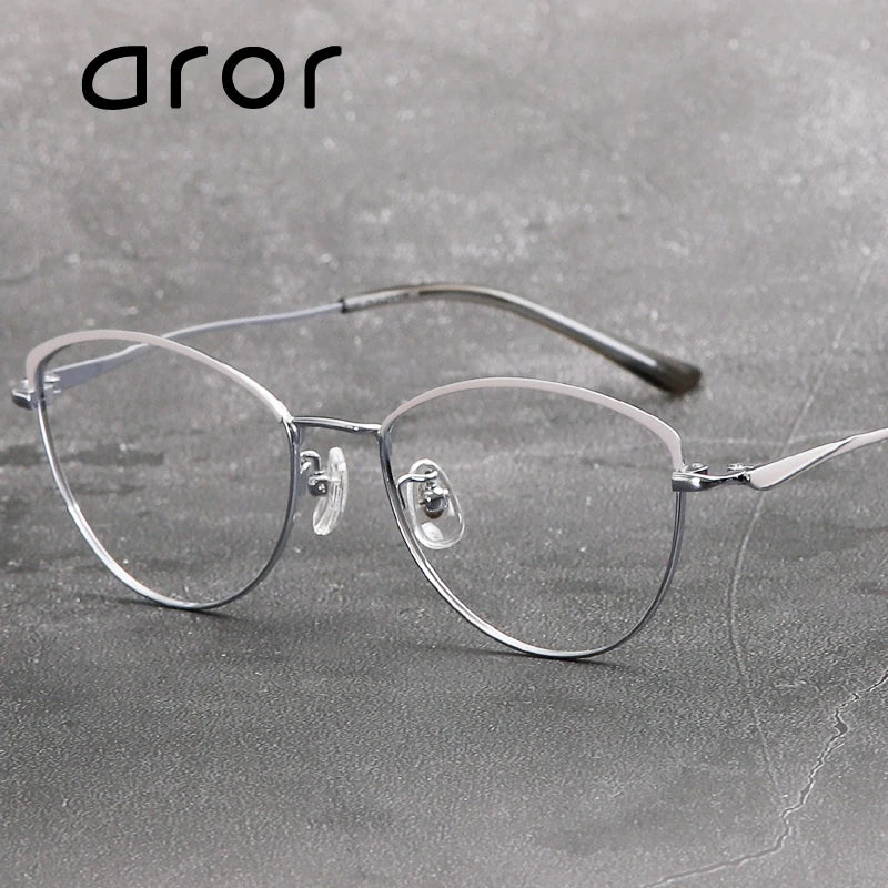 Stylish Aror Women's Oval Cat Eye Glasses - Lightweight Titanium Acetate Frame (Model 95238) | Perfect for Office, Reading & Fashion Accessories