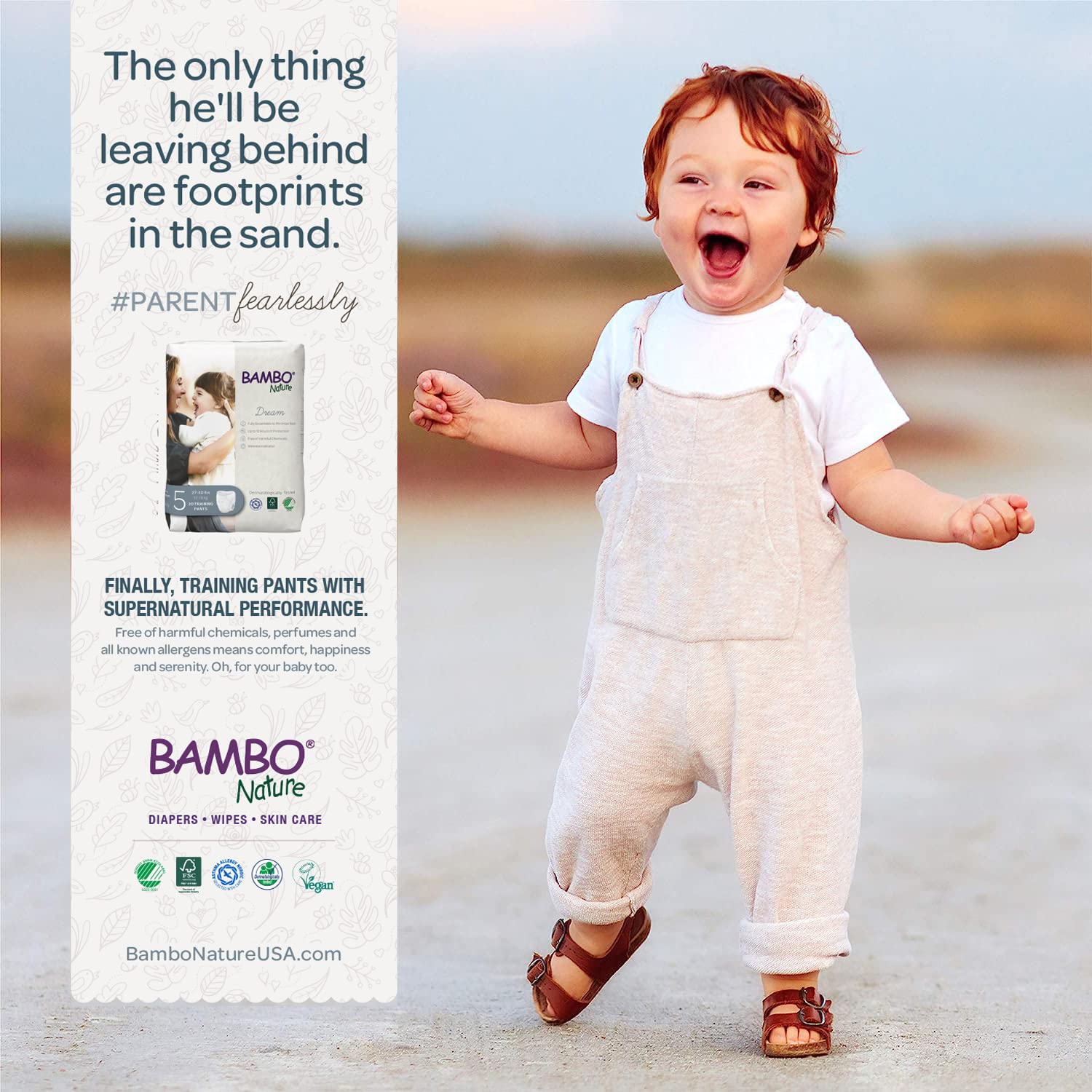 Bambo Nature Hypoallergenic & Eco-Friendly Training Pants for Toddlers - Chlorine-Free, Skin-Friendly, Size 6 (190 Count) - Perfect for Potty Training & Sensitive Skin Care