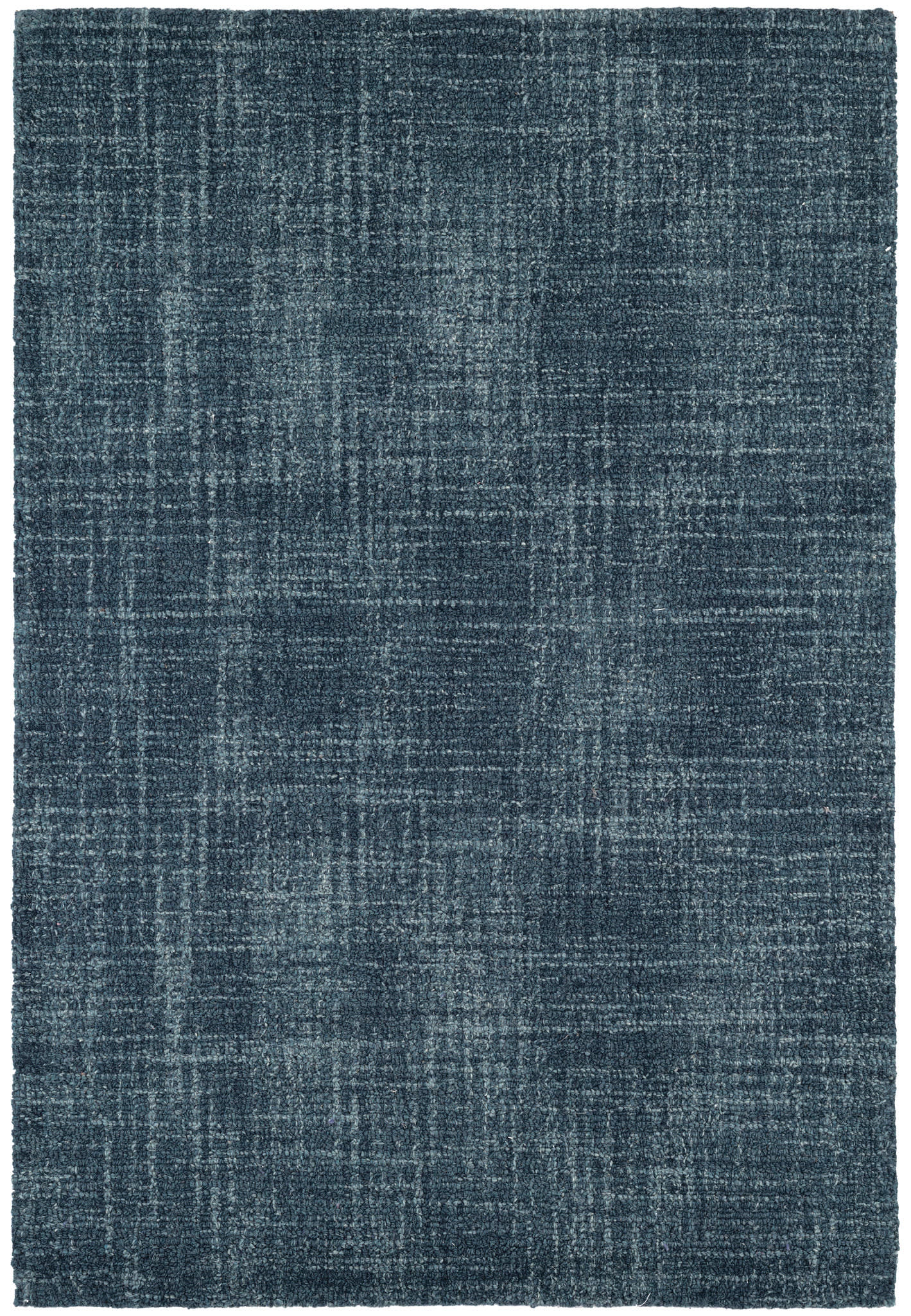 Premium Crosshatch Hand-Hooked Wool Rug - Soft & Durable Denim Blue - Perfect for Living Room, Bedroom, or Nursery Decor