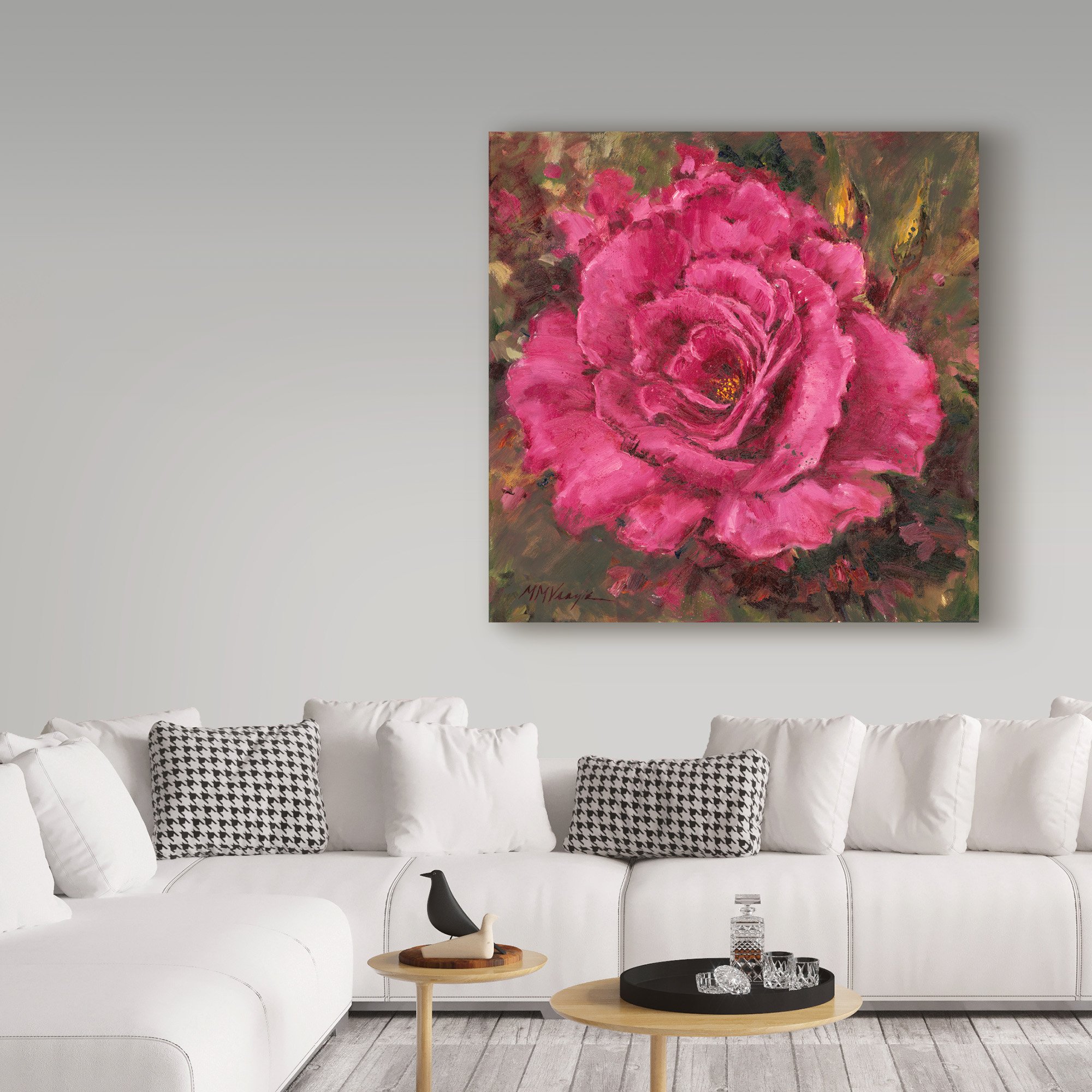 Mary Miller Veazie 'A Rose Is A Rose' 35x35 Inch Floral Wall Art - Perfect for Living Room, Bedroom, or Office Decor