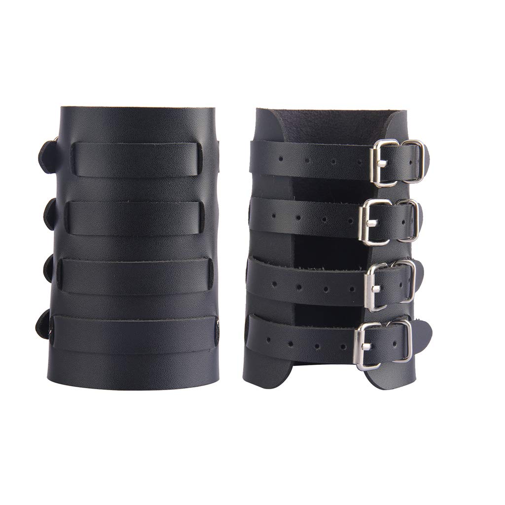 JAOYU Genuine Leather Bracers - Medieval Arm Armor Cuffs for Men & Women - Viking Cosplay Accessories, LARP Gear, Renaissance Faire Jewelry - Perfect for Halloween Costumes, Historical Reenactments, and Fantasy Roleplay