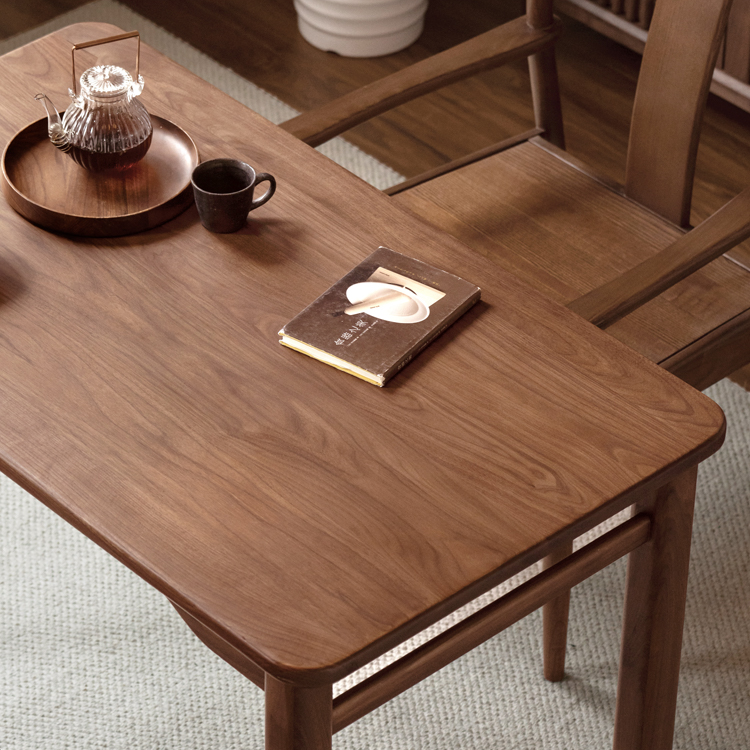 Premium Black Walnut & Ash Solid Wood Tea Table - Rustic Modern Coffee Table for Living Room, Lounge, or Office - Handcrafted Hardwood Furniture for Home Decor