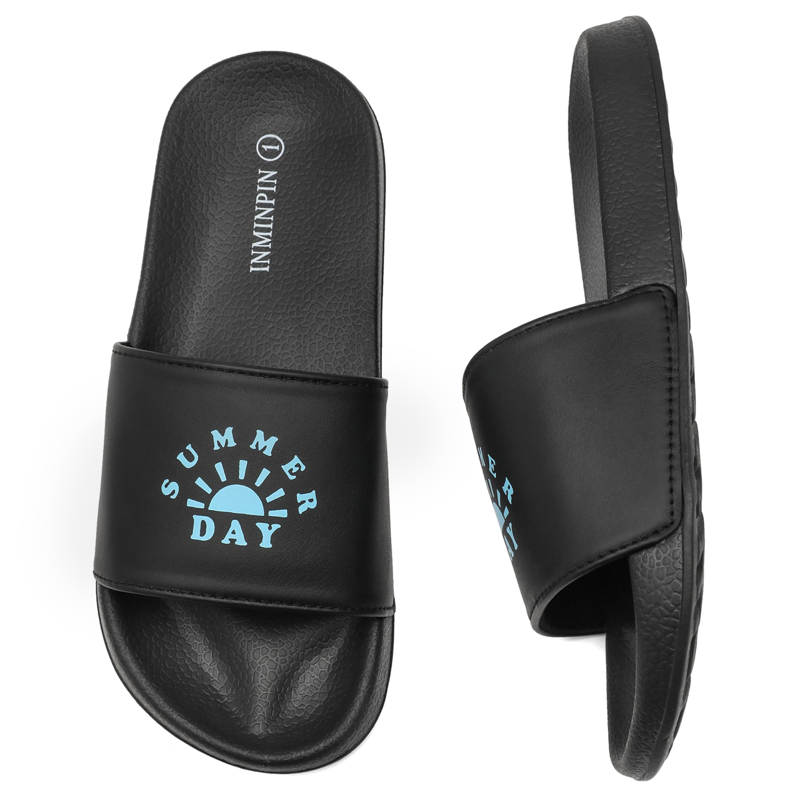 INMINPIN Kids Boys Girls Slides Sandals - Comfortable Non-Slip Beach Pool Shower Shoes for Indoor & Outdoor Use - Perfect for Summer, Swimming, Beach Vacation & Daily Wear (Little Kid/Big Kid)