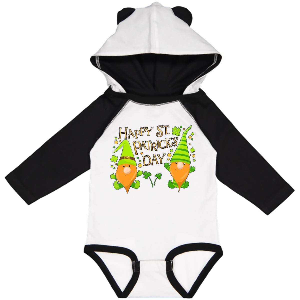 Inktastic Happy St. Patrick's Day Gnomes and Clovers Long Sleeve Baby Bodysuit - Cute Irish-Themed Outfit for Infants, Perfect for St. Patrick's Day Celebrations & Photo Shoots