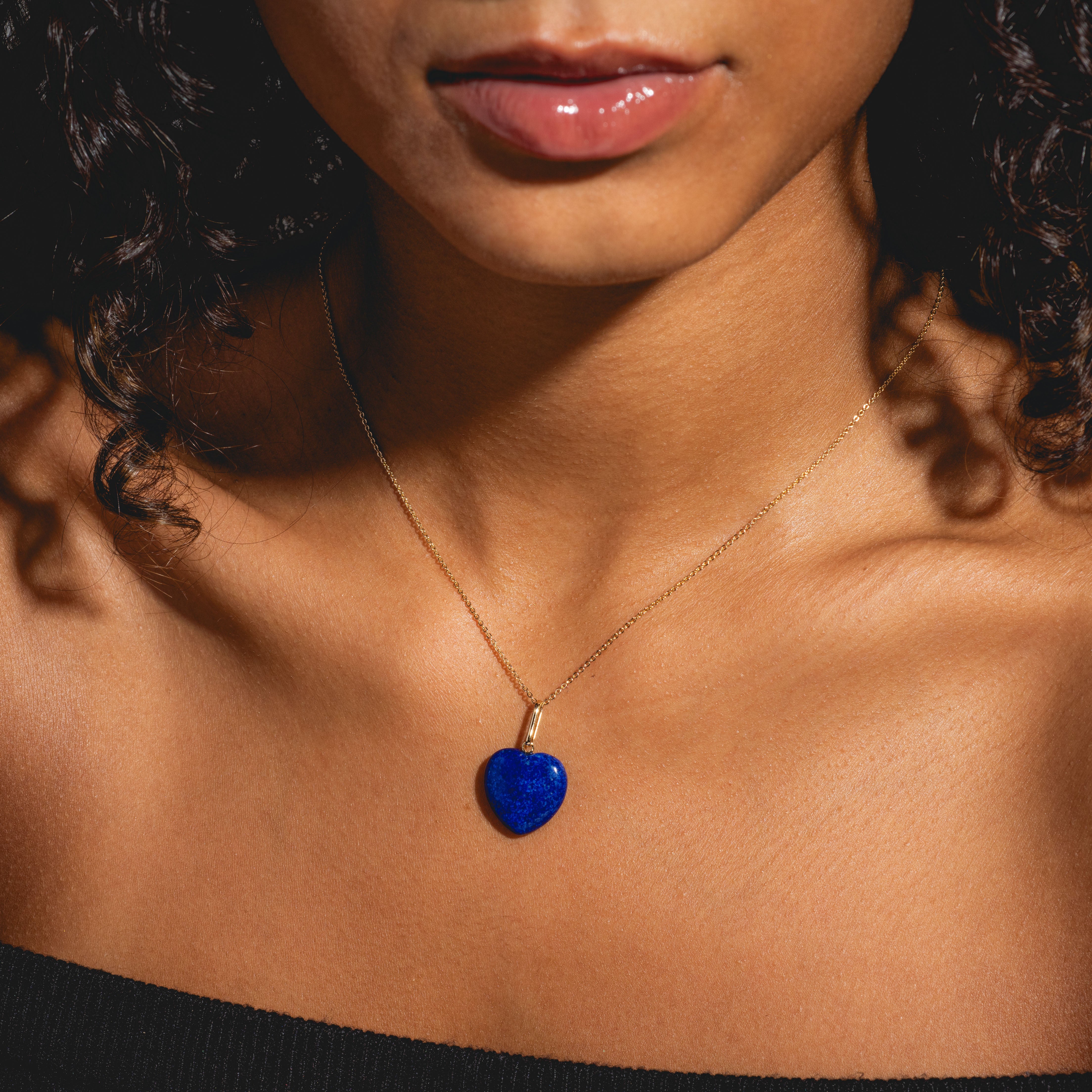 Gemstone Lapis Lazuli Heart Pendant Necklace - Elegant Jewelry for Women, Perfect Gift for Valentine's Day, Anniversary & Special Occasions